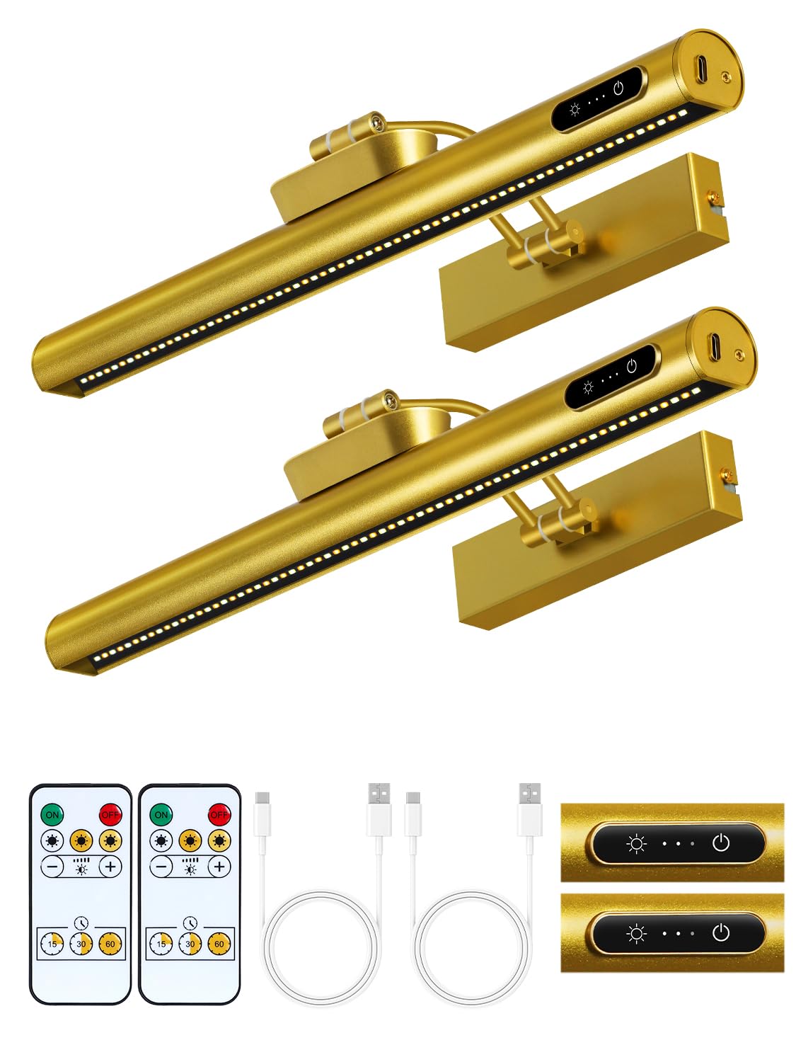 Outon Luce LED per Specchio 40cm, Oro