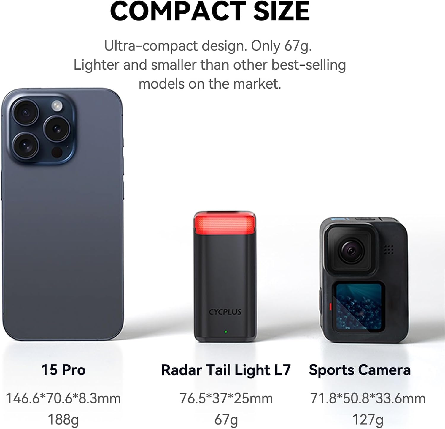 Cycplus Coda Radar per Bicicletta IPX6 - immagine 8