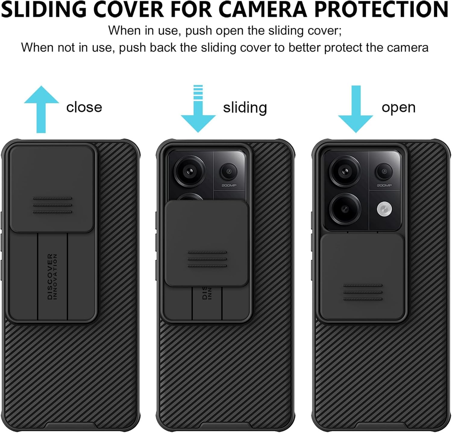 Aroyi Cover per Xiaomi Redmi Note 13 Pro 5G / Poco X6 5G, Nero - immagine 3