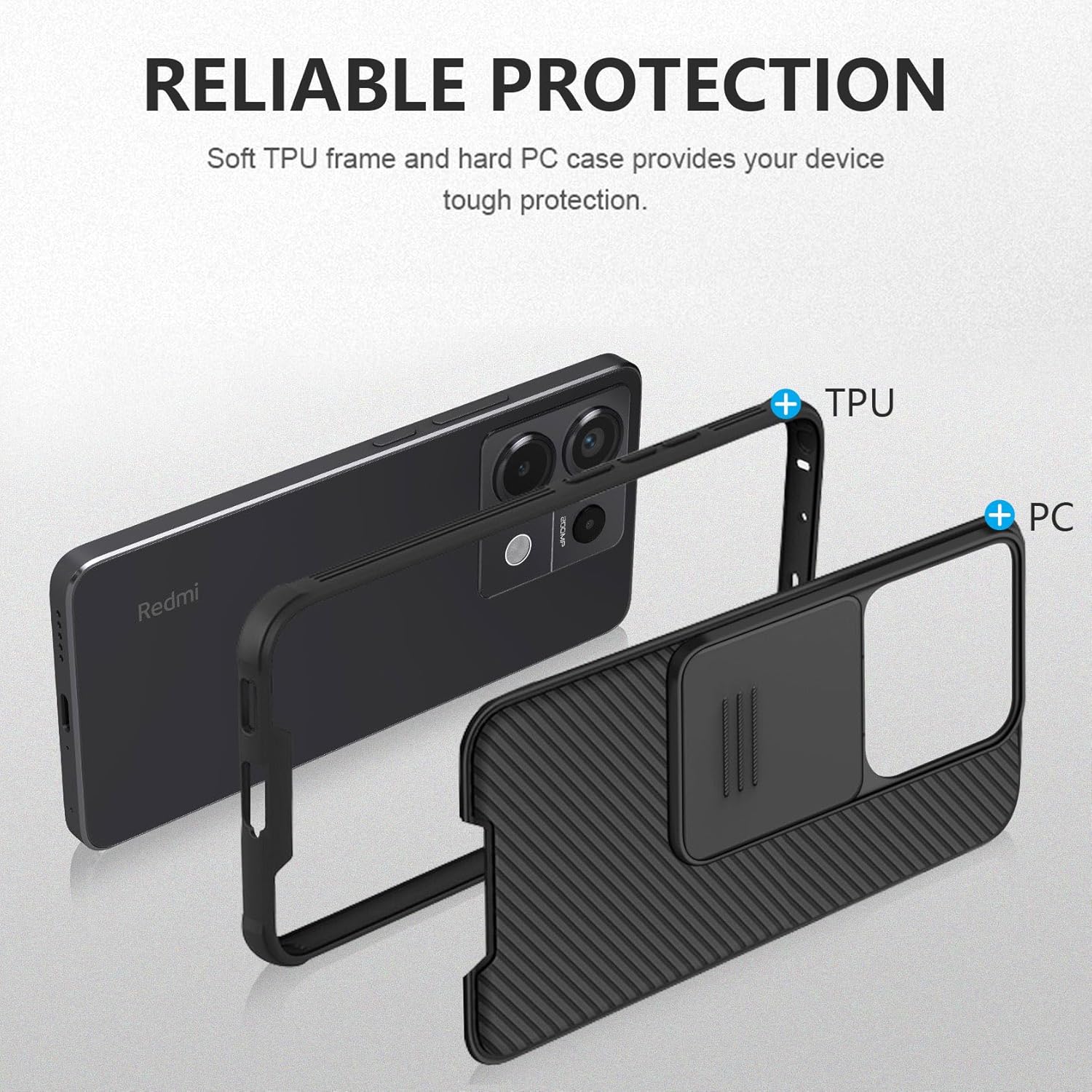 Aroyi Cover per Xiaomi Redmi Note 13 Pro 5G / Poco X6 5G, Nero - immagine 6