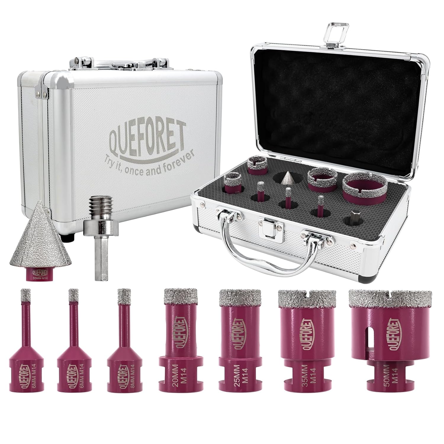 Queforet Punte Diamantate Gres Porcellanato 9 Pezzi - immagine 1