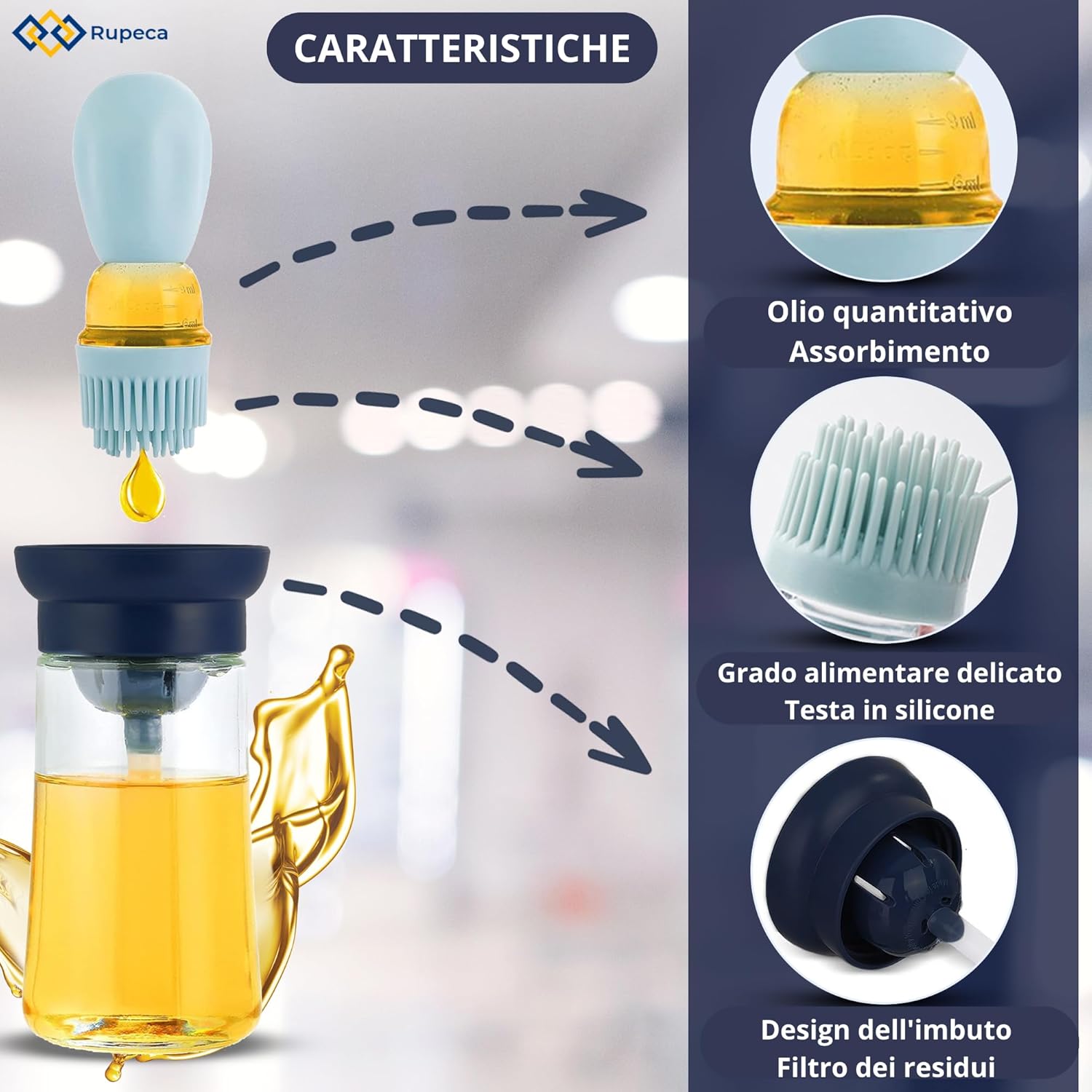 Dispenser Olio da Cucina con Pennello - immagine 3