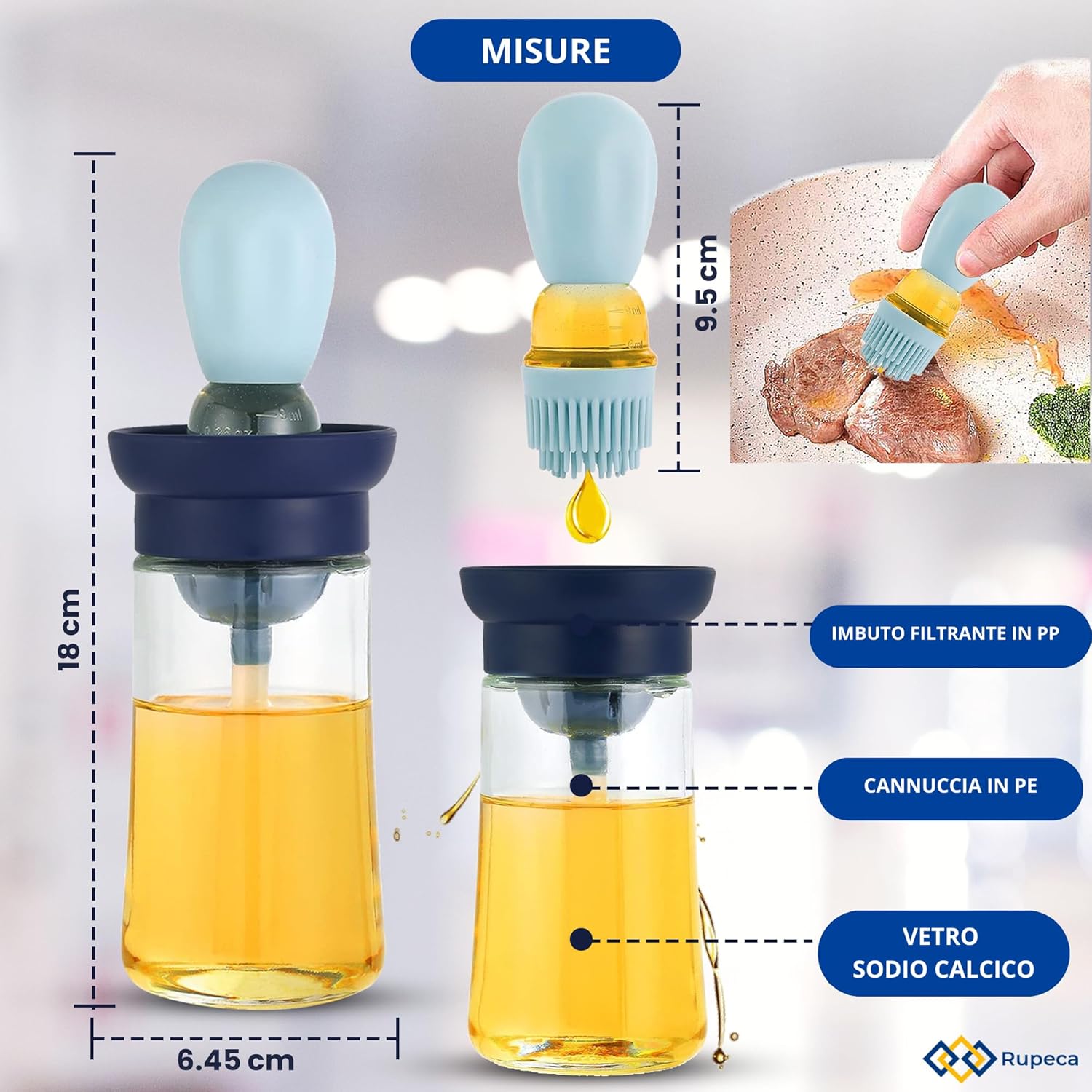 Dispenser Olio da Cucina con Pennello - immagine 4