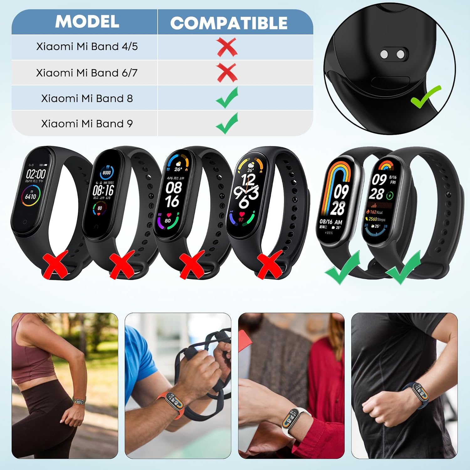 BDIG 12 Pezzi Cinturino Compatibile Xiaomi Mi Band 8/9 - immagine 6