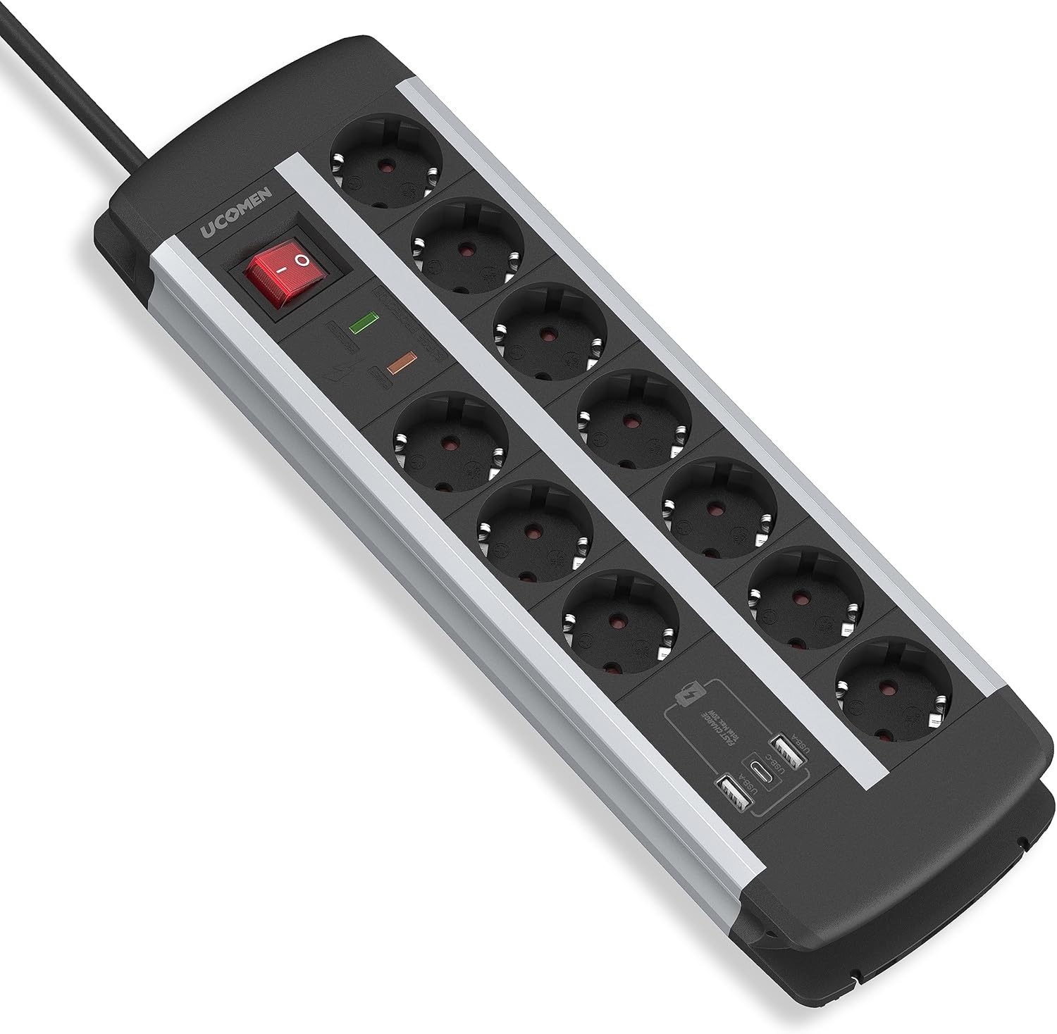 Ucomen Ciabatta Multipresa 10 Prese con USB C & 2 USB-A - immagine 1