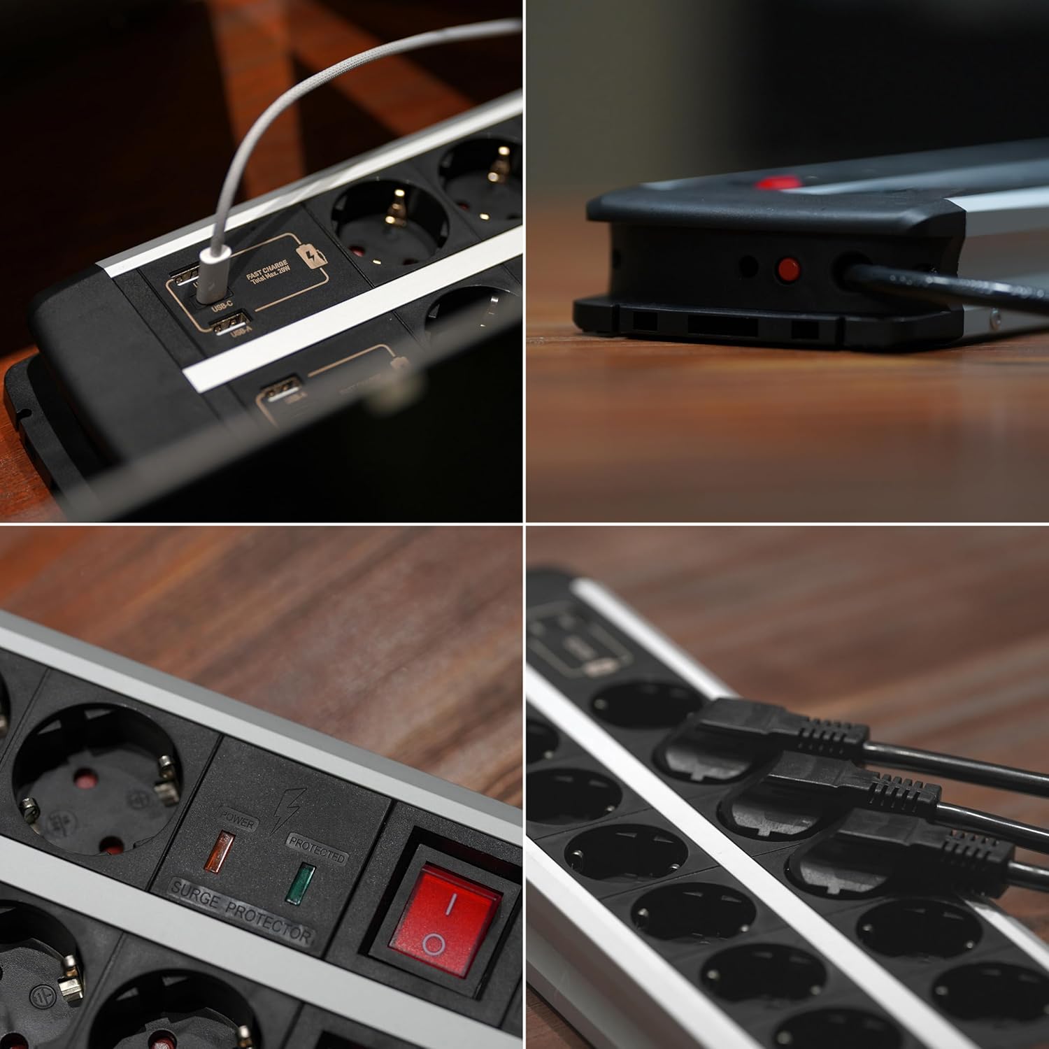 Ucomen Ciabatta Multipresa 10 Prese con USB C & 2 USB-A - immagine 6