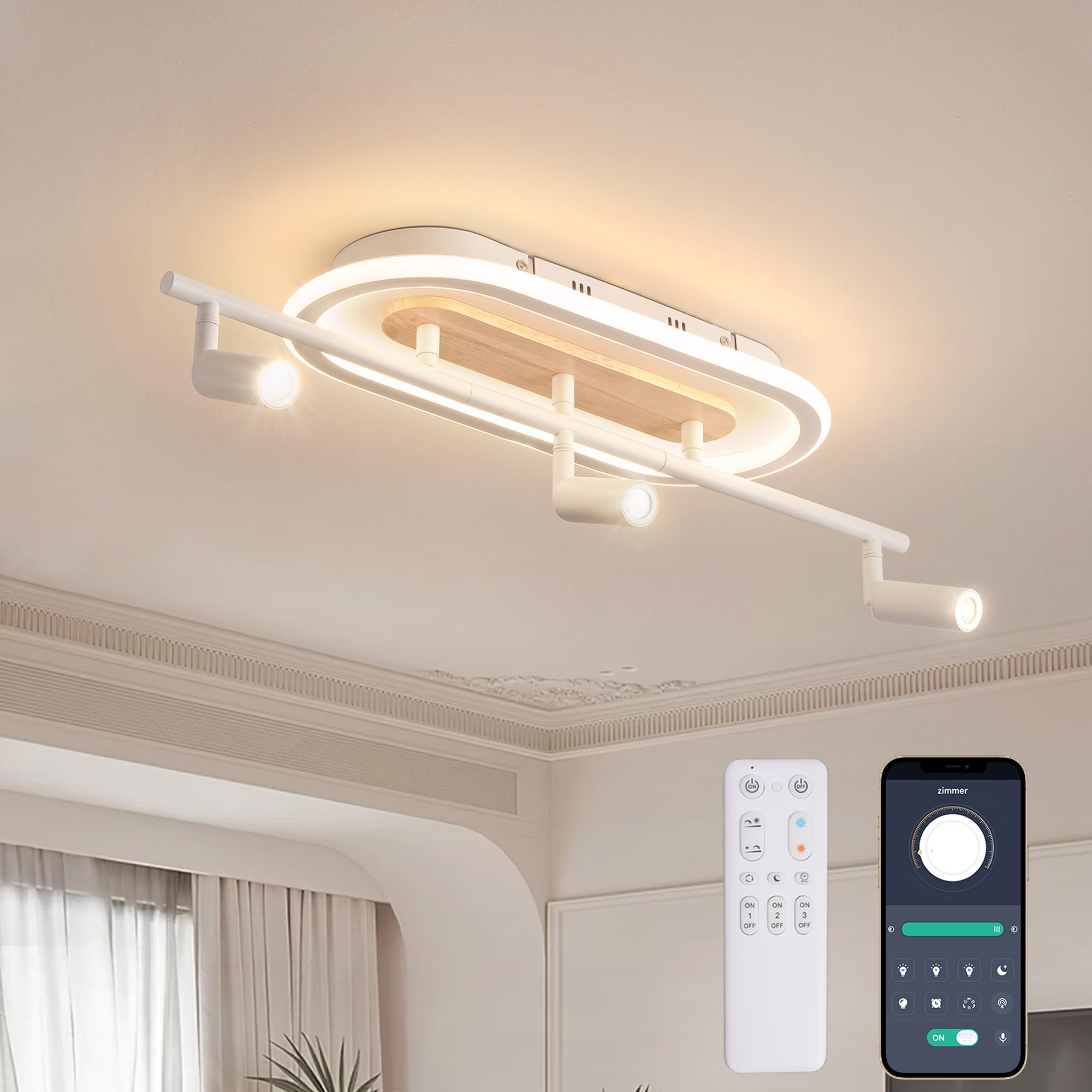 Yueeu Faretto da Soffitto LED 60CM Dimmerabile 32W+12W