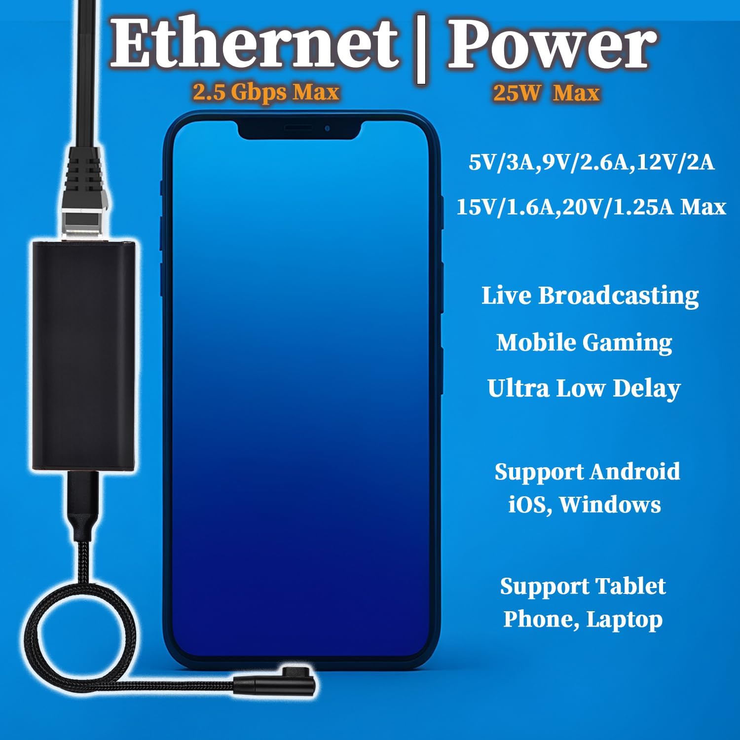 Revodata Adattatore PoE 2.5G a USB-C 45W - immagine 5