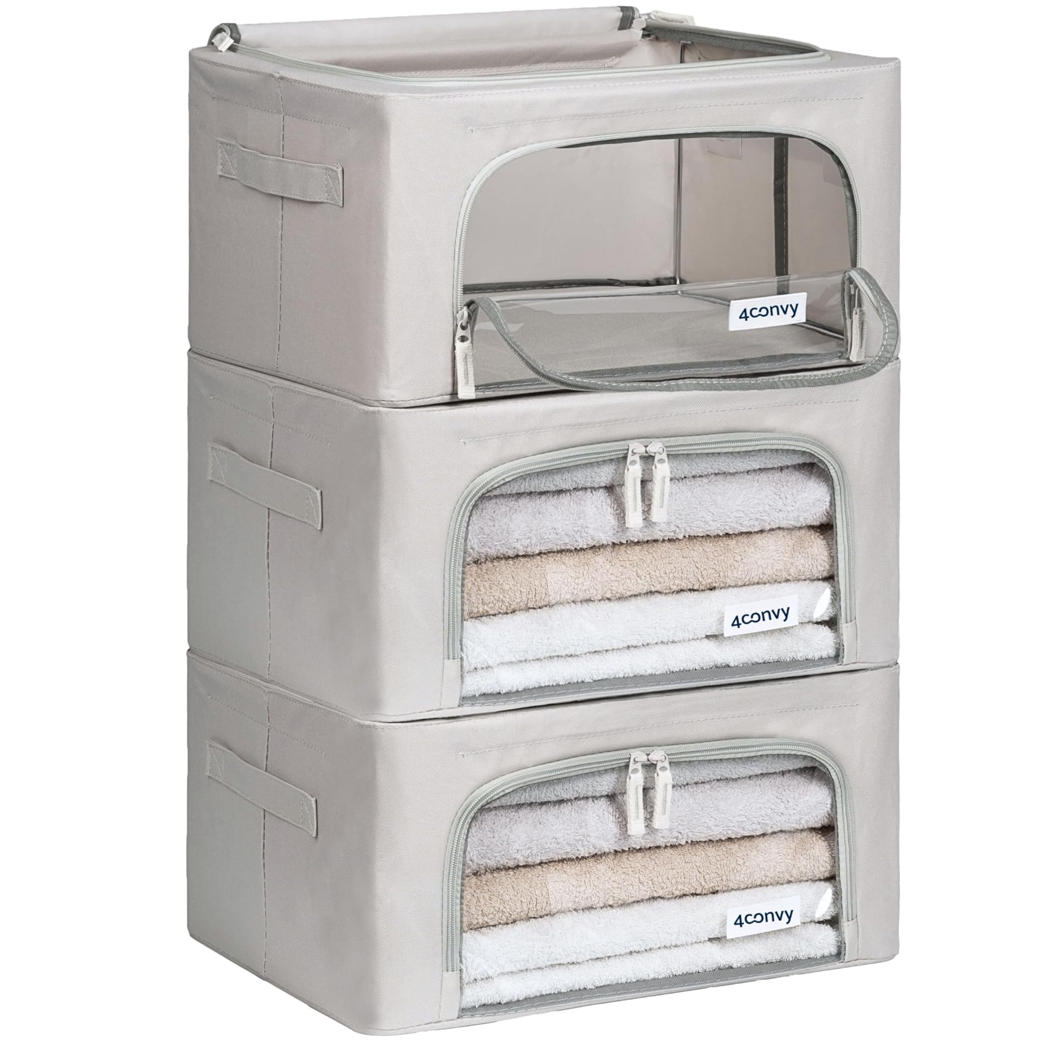 4convy Scatole Armadio Rigide con Cerniera 3x24L