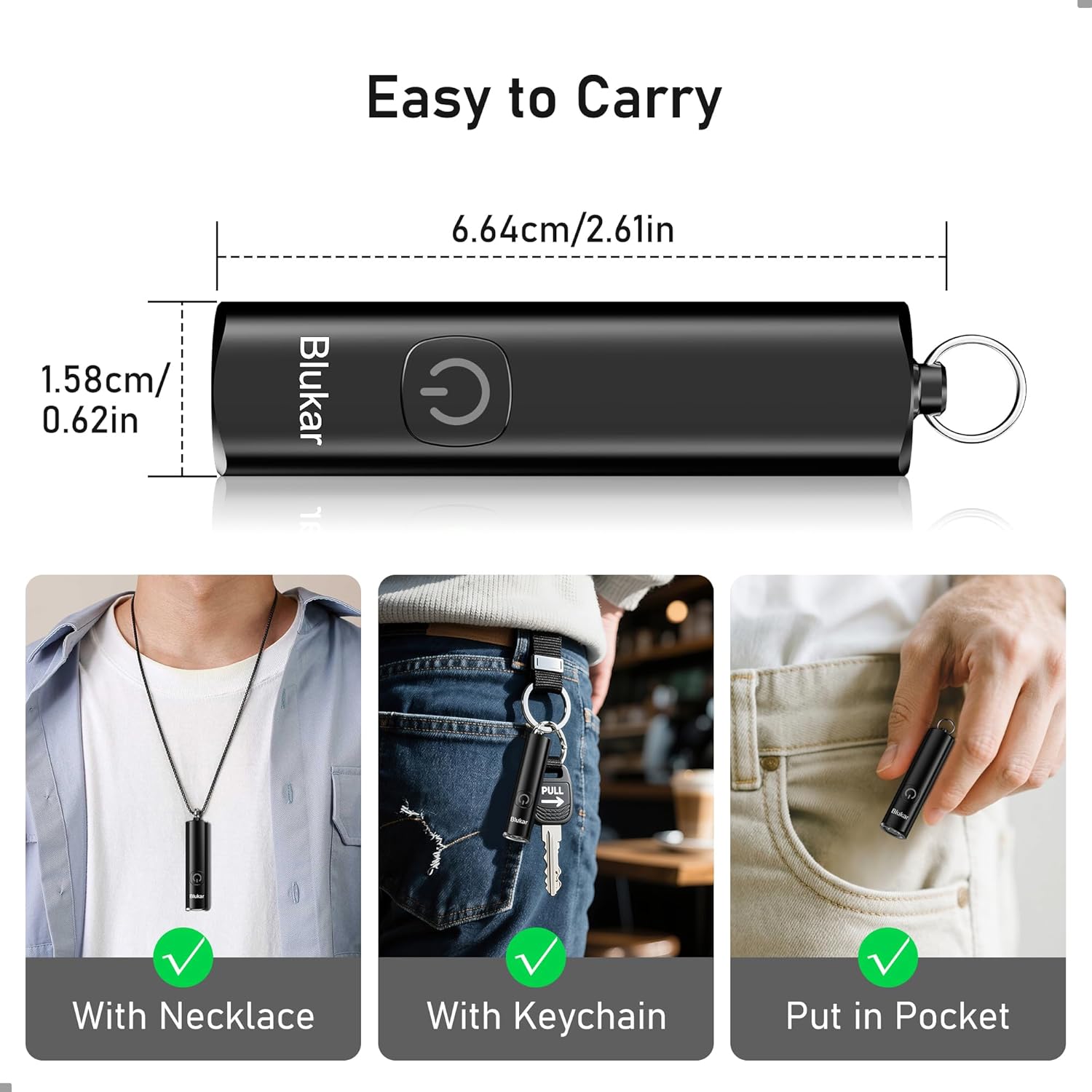 Blukar Mini Torcia LED Ricaricabile con Portachiavi - immagine 5