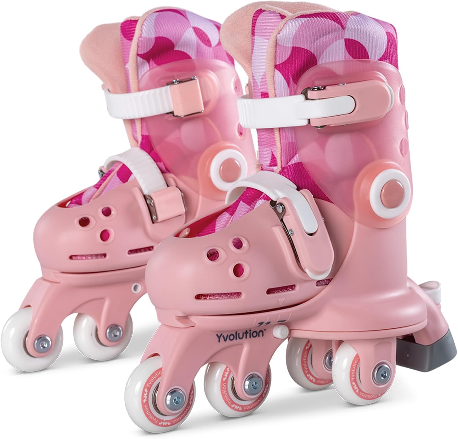 Yvolution Pattini a Rotelle 2 in 1 per Bambini, Rosa - immagine 2