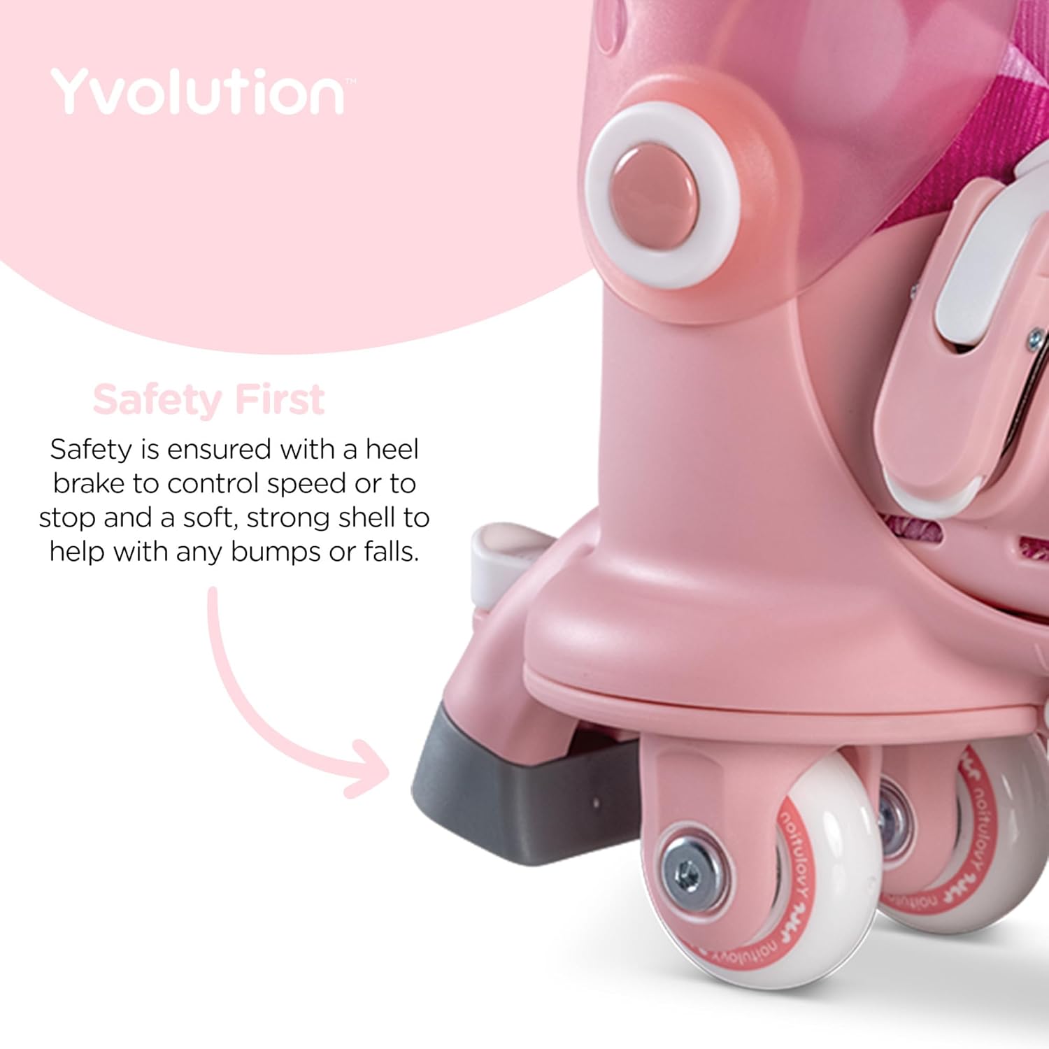Yvolution Pattini a Rotelle 2 in 1 per Bambini, Rosa - immagine 5
