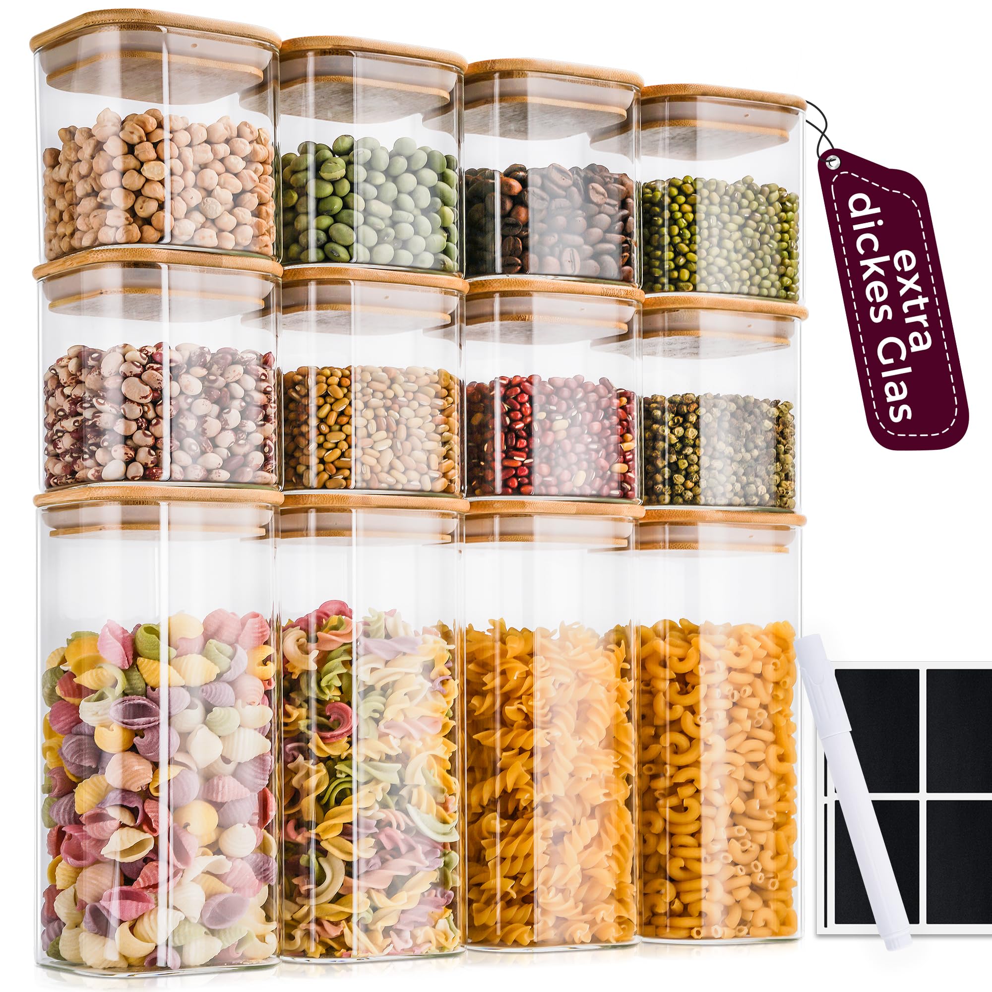 Barattoli Rettangolari in Vetro con Coperchio Ermetico