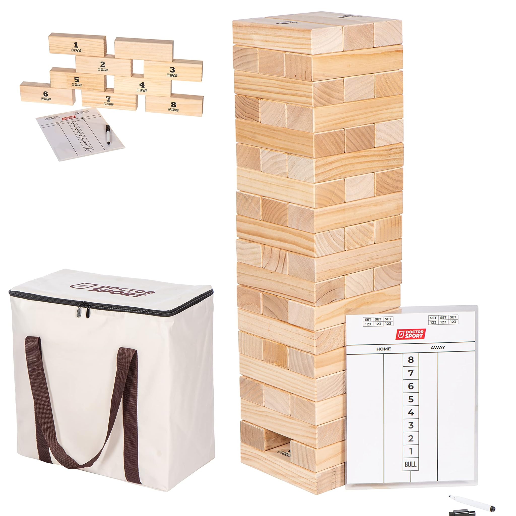 Doctor Sport Wackeltum - Gioco di impilamento XXL in legno