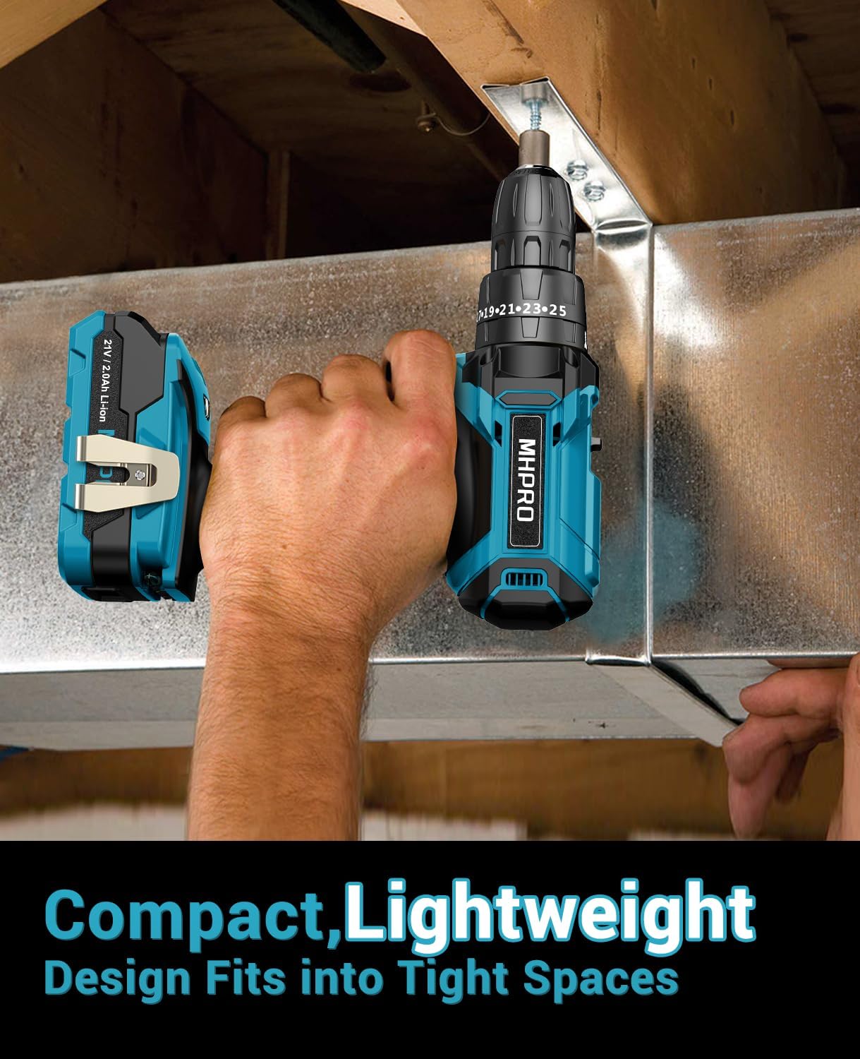 Mhpro Trapano Avvitatore Batteria 21V 42N.m - immagine 7