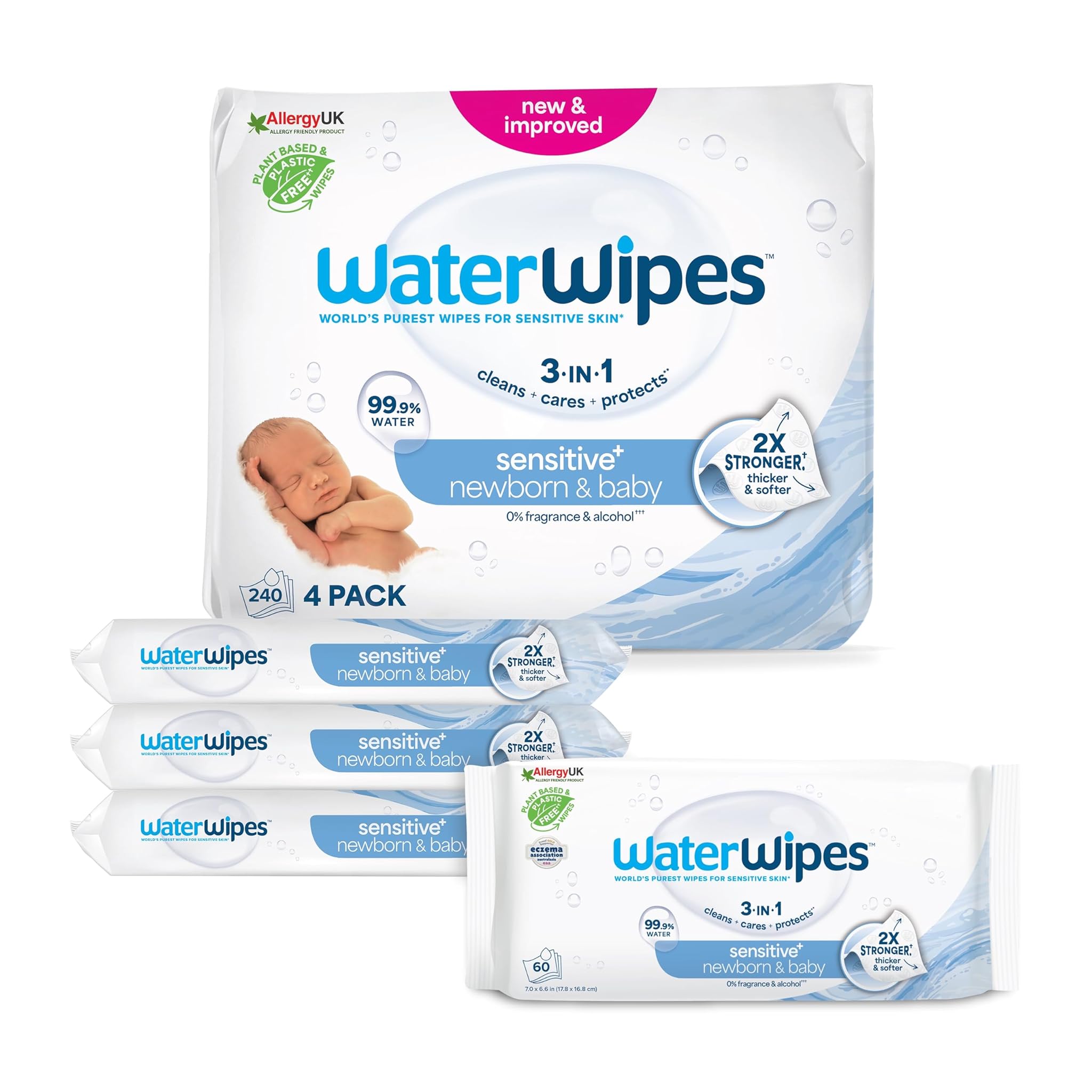 Waterwipes Sensitive+ Salviette Neonato 240 Pezzi