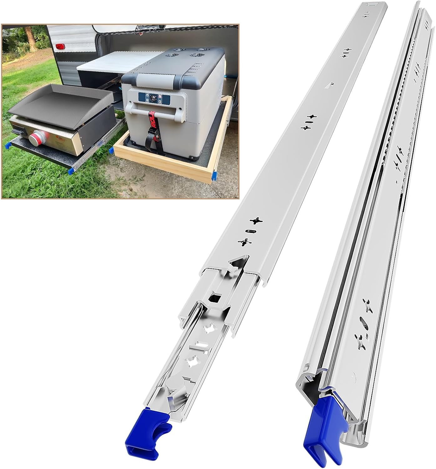 Aolisheng Guide per Cassetti Pesanti 120kg Con Serratura - immagine 1