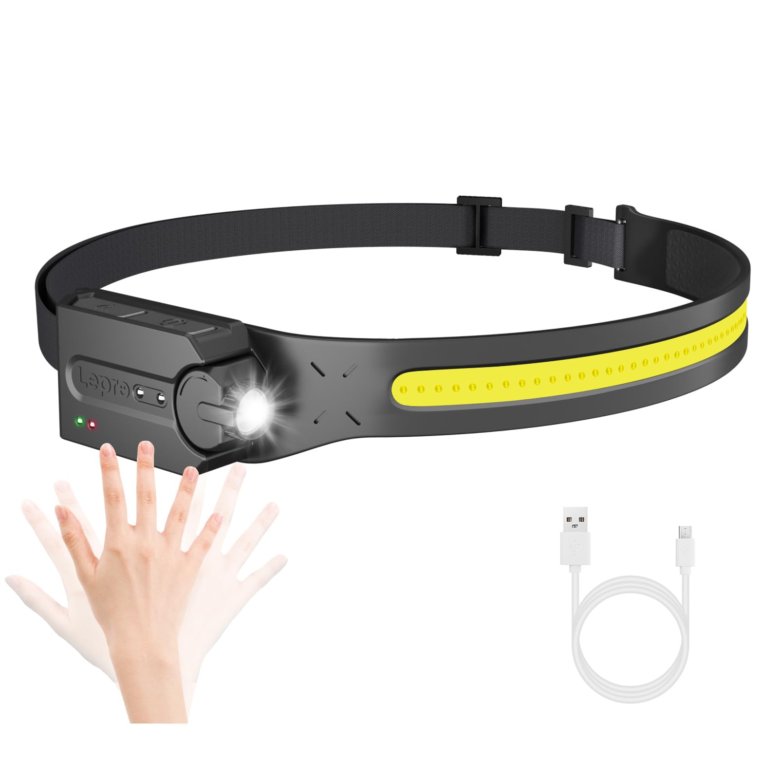 Lepro Torcia Frontale con Sensore di Movimento 230°