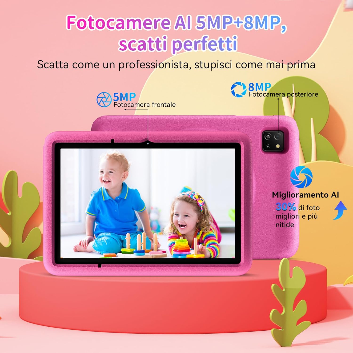 Blackview TabA6 Kids Tablet per Bambini 10 Pollici, Rosa - immagine 3