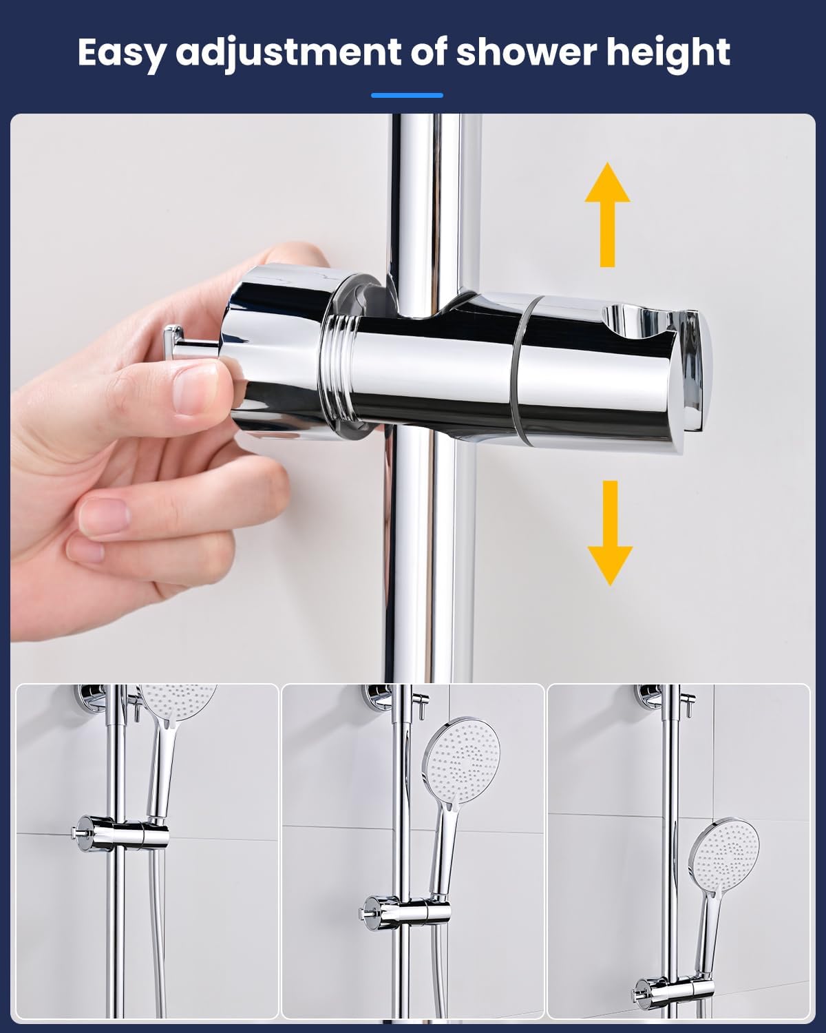 Yeaupe Supporto Doccia Universale Regolabile Cromato - immagine 6