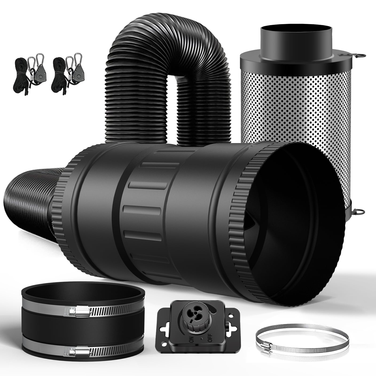 Set Ventilazione 100mm 170m³/h per Serra e Tendoni