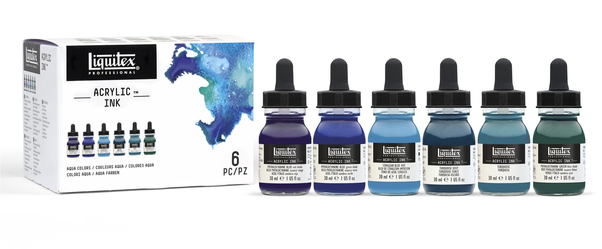 Liquitex Ink! - Colori Dell'Acqua - 6 x 30 ml