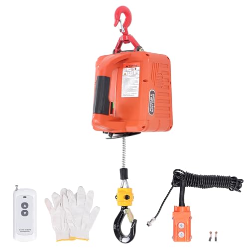 Verricello Elettrico a Fune 500 Kg con Telecomando Wireless