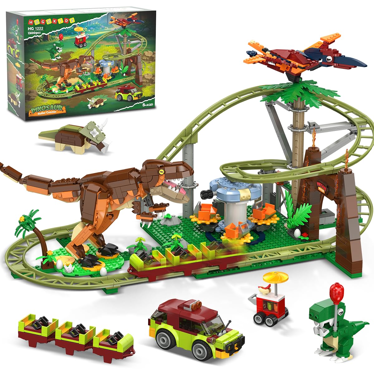 Hogokids Montagne Russe Dinosauro 1222 Pezzi