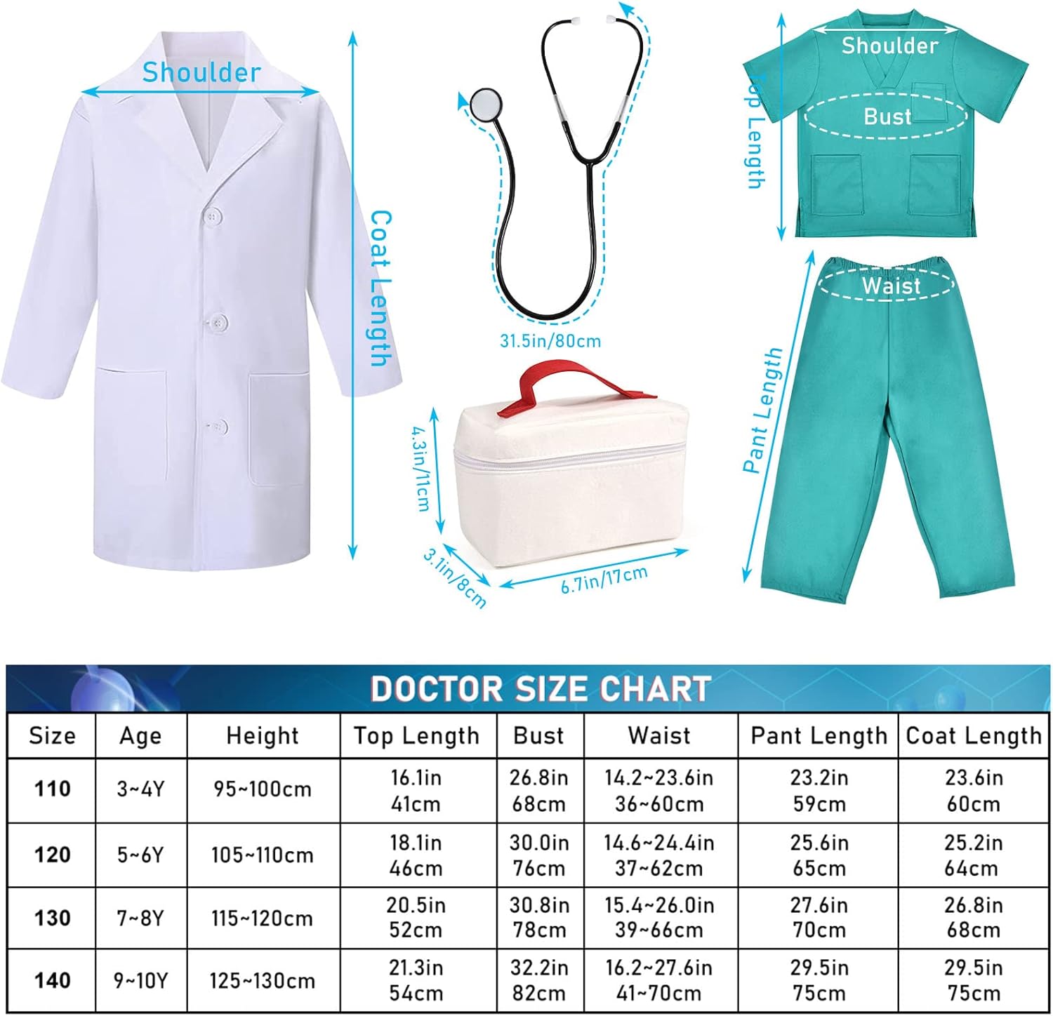 Tacobear Kit Dottore per Bambini 9 Pezzi - immagine 5