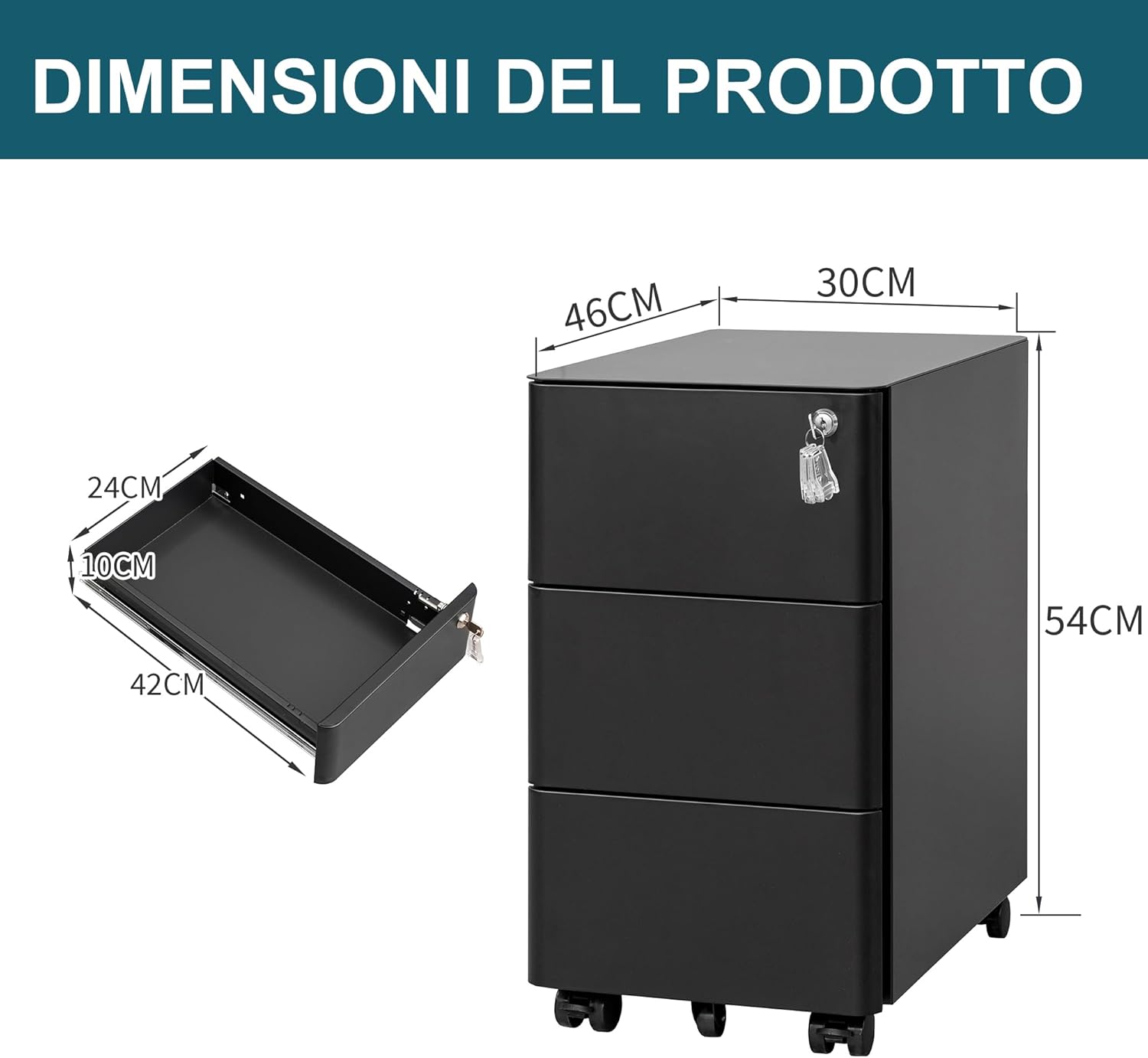 Cassettiera ufficio Mobile - immagine 3