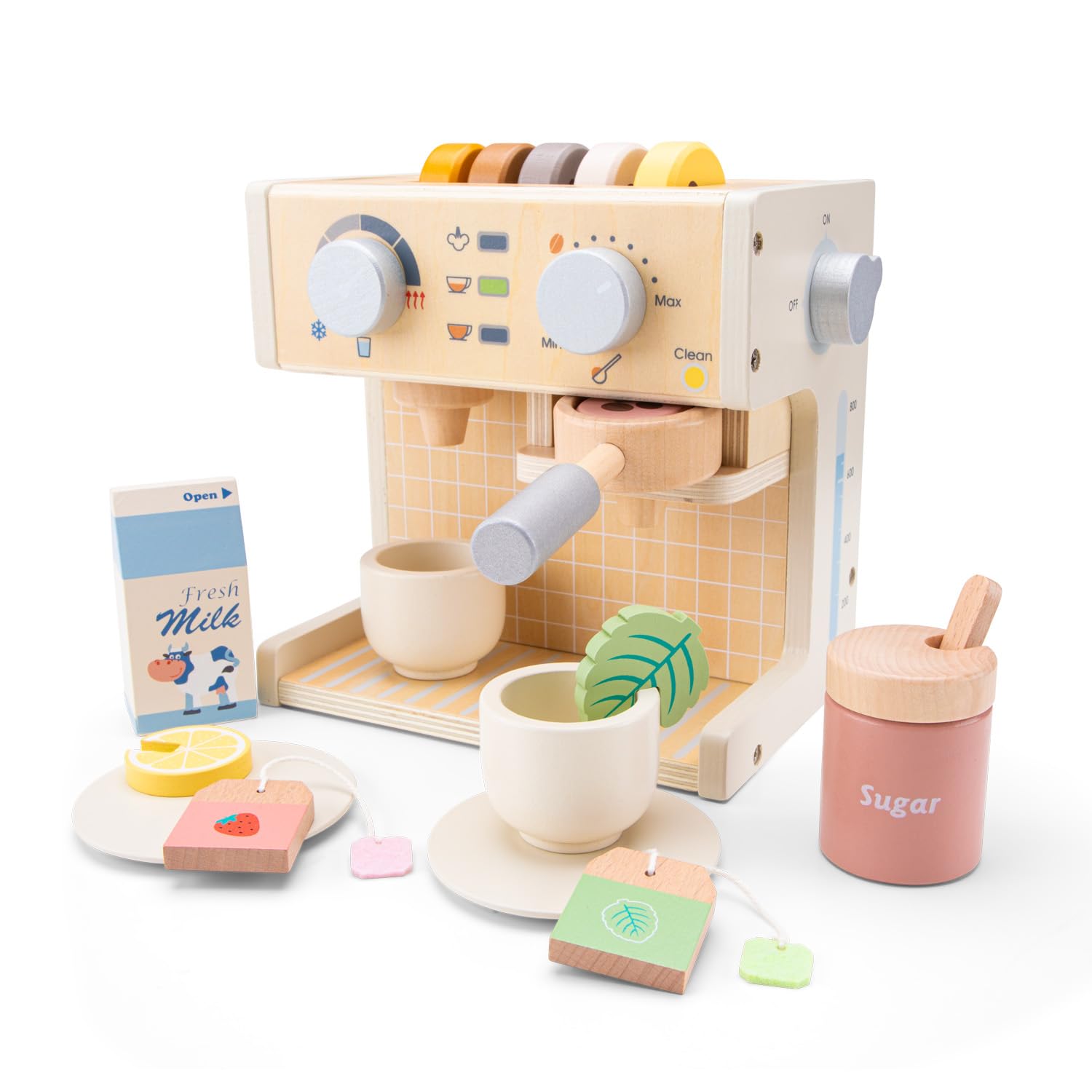 Woet® - Macchina da Caffè Giocattolo in Legno per Bambini