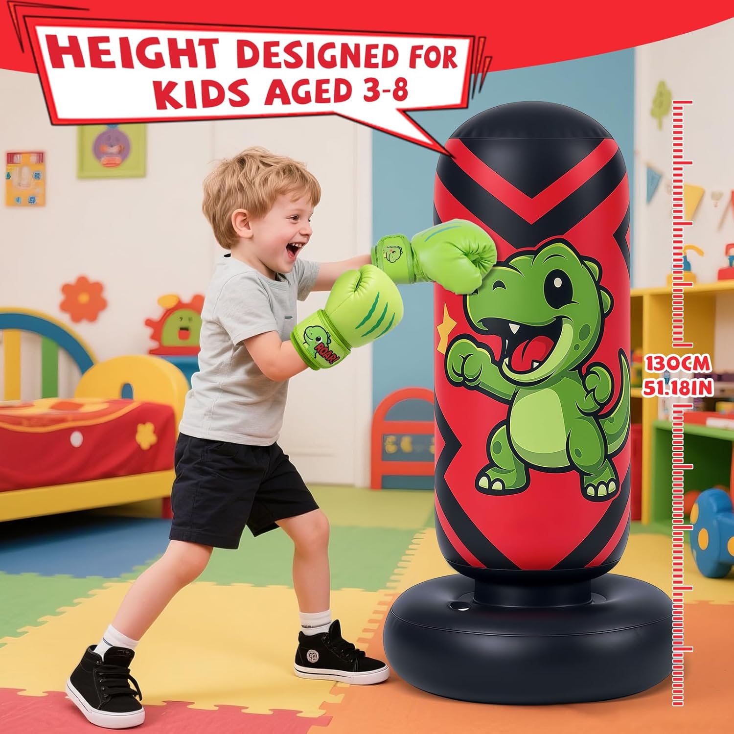 Ninonly Sacco da Boxe Bambini Gonfiabile 130cm - immagine 2