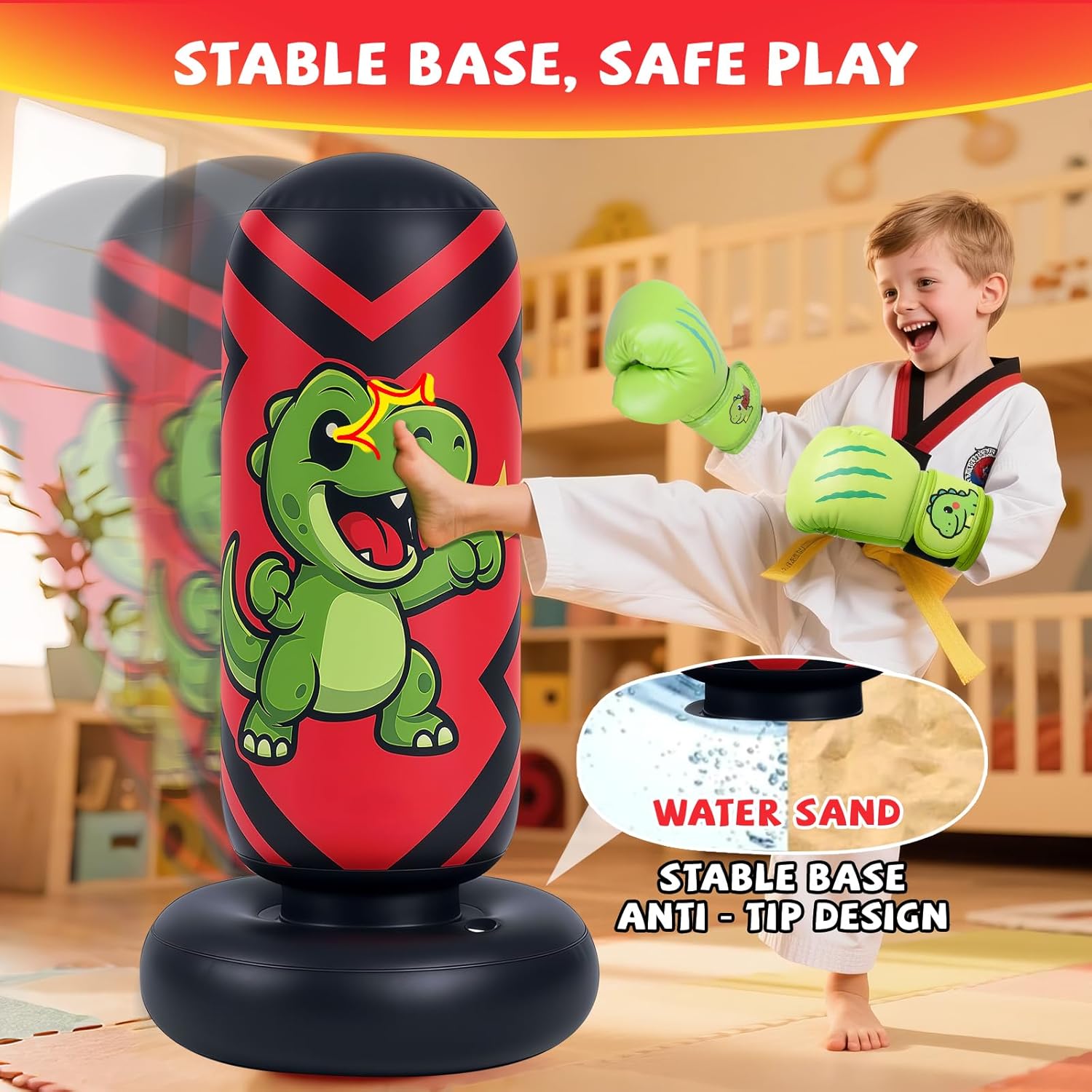 Ninonly Sacco da Boxe Bambini Gonfiabile 130cm - immagine 3