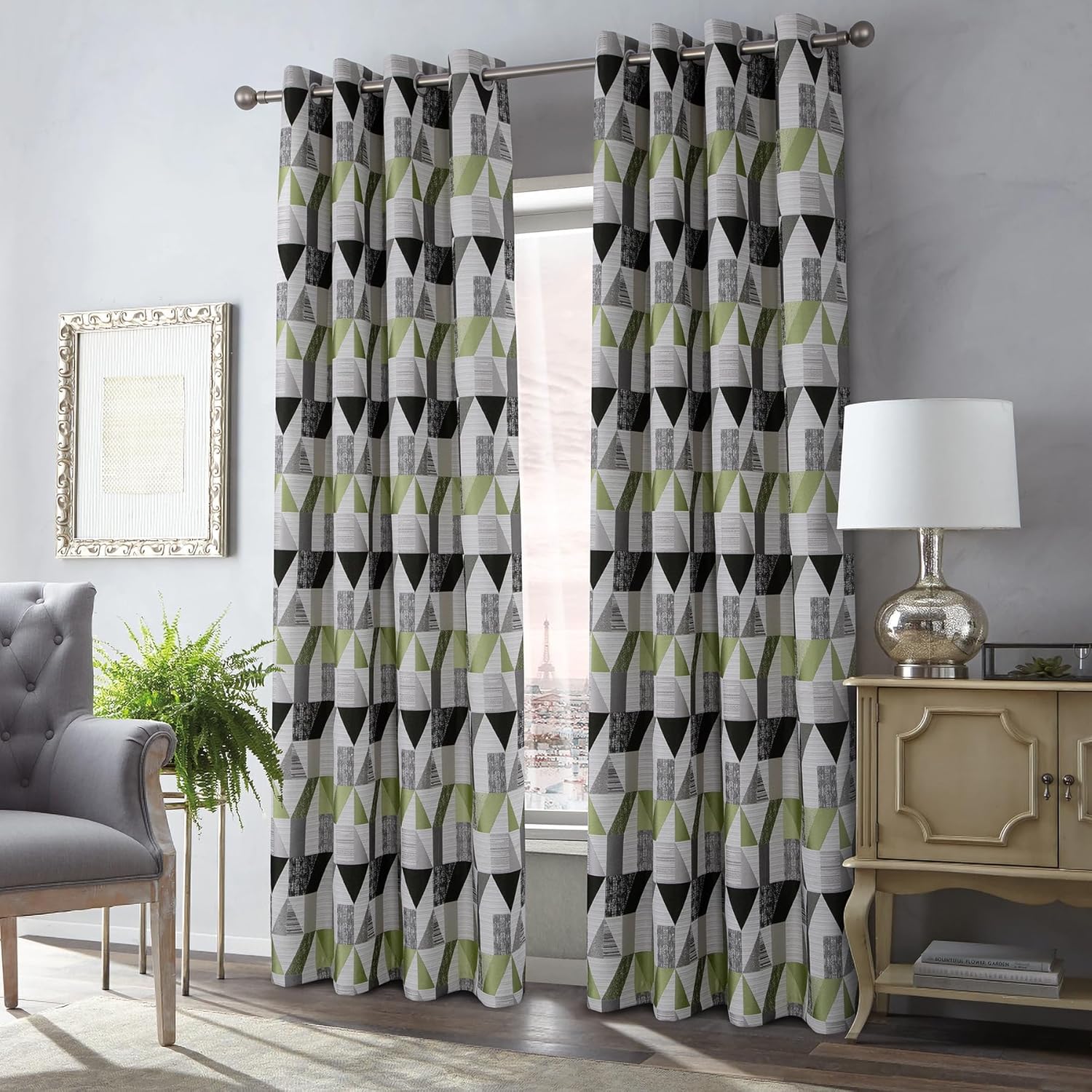 Always4u Tende Oscuranti Effetto Lino 140x245 cm, Verde - immagine 2