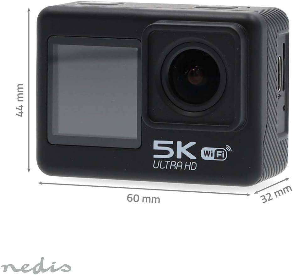 Action Cam - Doppio Schermo 5K@30fps 16 MPixel, Nero - immagine 5