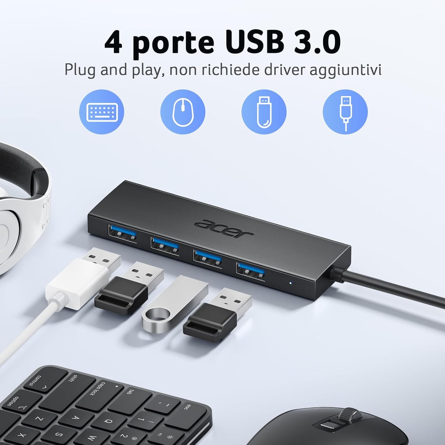 Acer Hub USB 3.0 con 5 Porte, 5Gbps - immagine 2