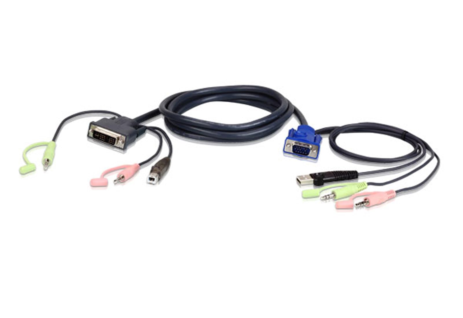 Aten VGA USB to DVI KVM Cable 3m cavo per tastiera, video e mouse