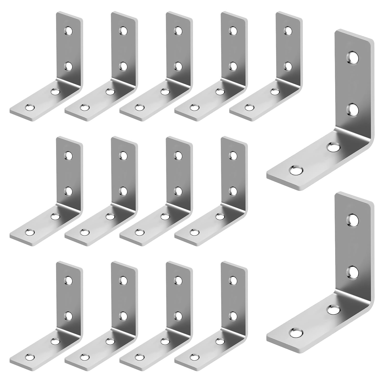 Supporti Angolo 52 Pezzi - Squadrette Acciaio Inox a L