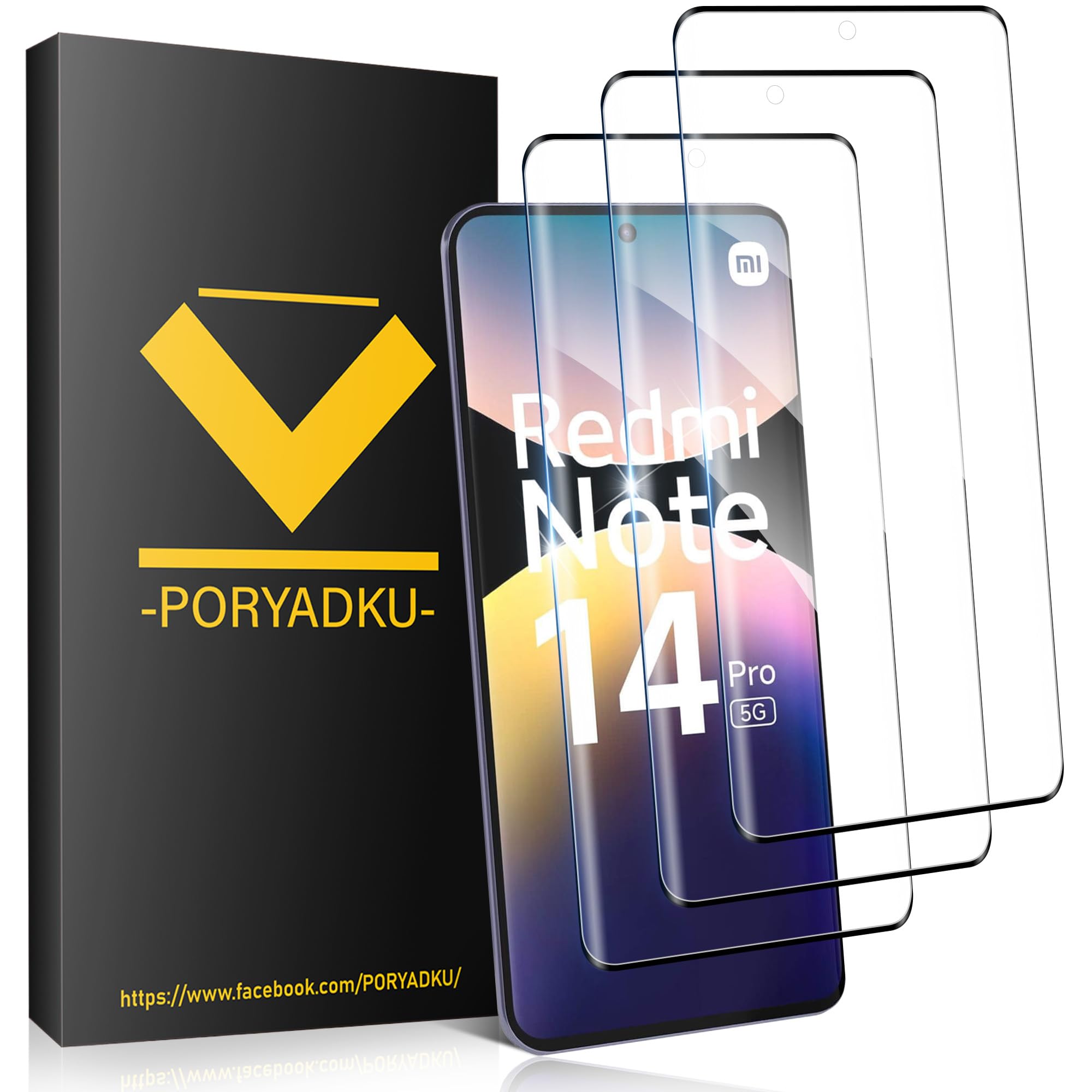 [3 Pezzi] Vetro Temperato per Xiaomi Redmi Note 14 Pro/Plus