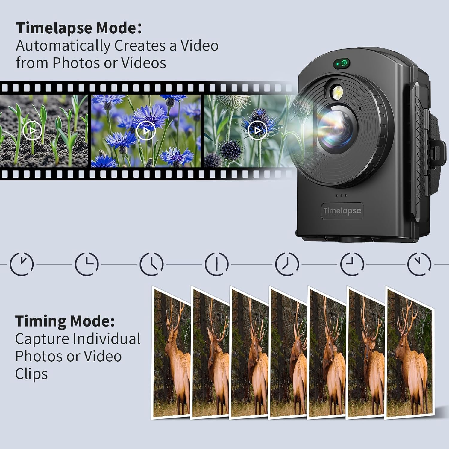 Fotocamera Time Lapse 1080P con IR e LED - immagine 4