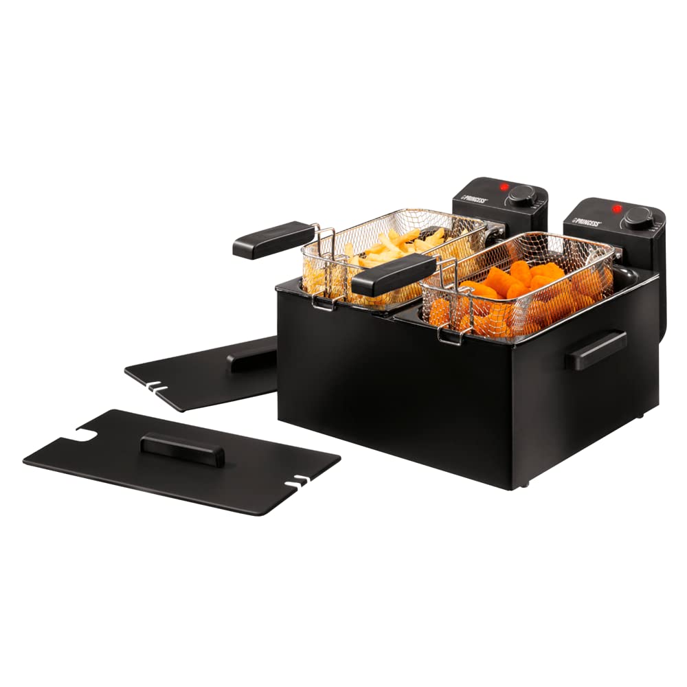 Princess Doppia friggitrice 183028 Black elettrica, 3600 W, Acciaio, Nero