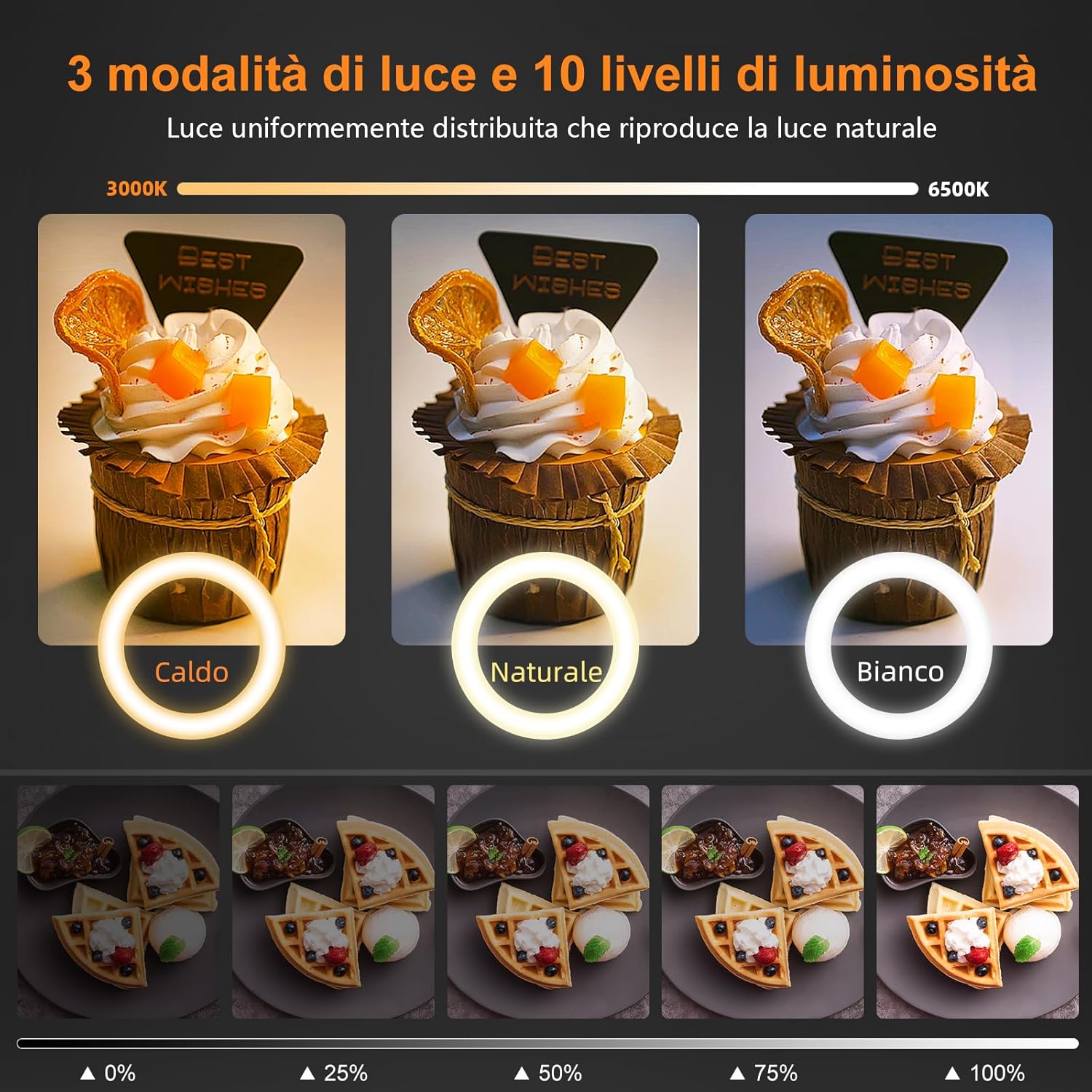 Evershop Ring Light 10" con Braccio Flessibile - immagine 5