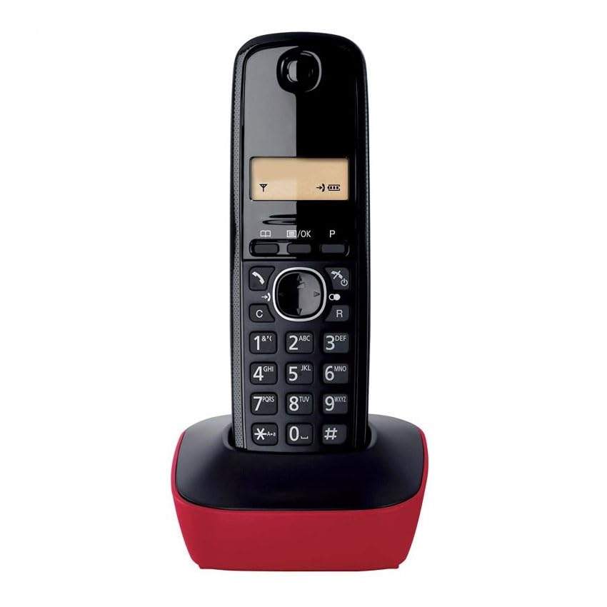 Telefono Rosso senza fili di design, Display retroilluminato, Vivavoce