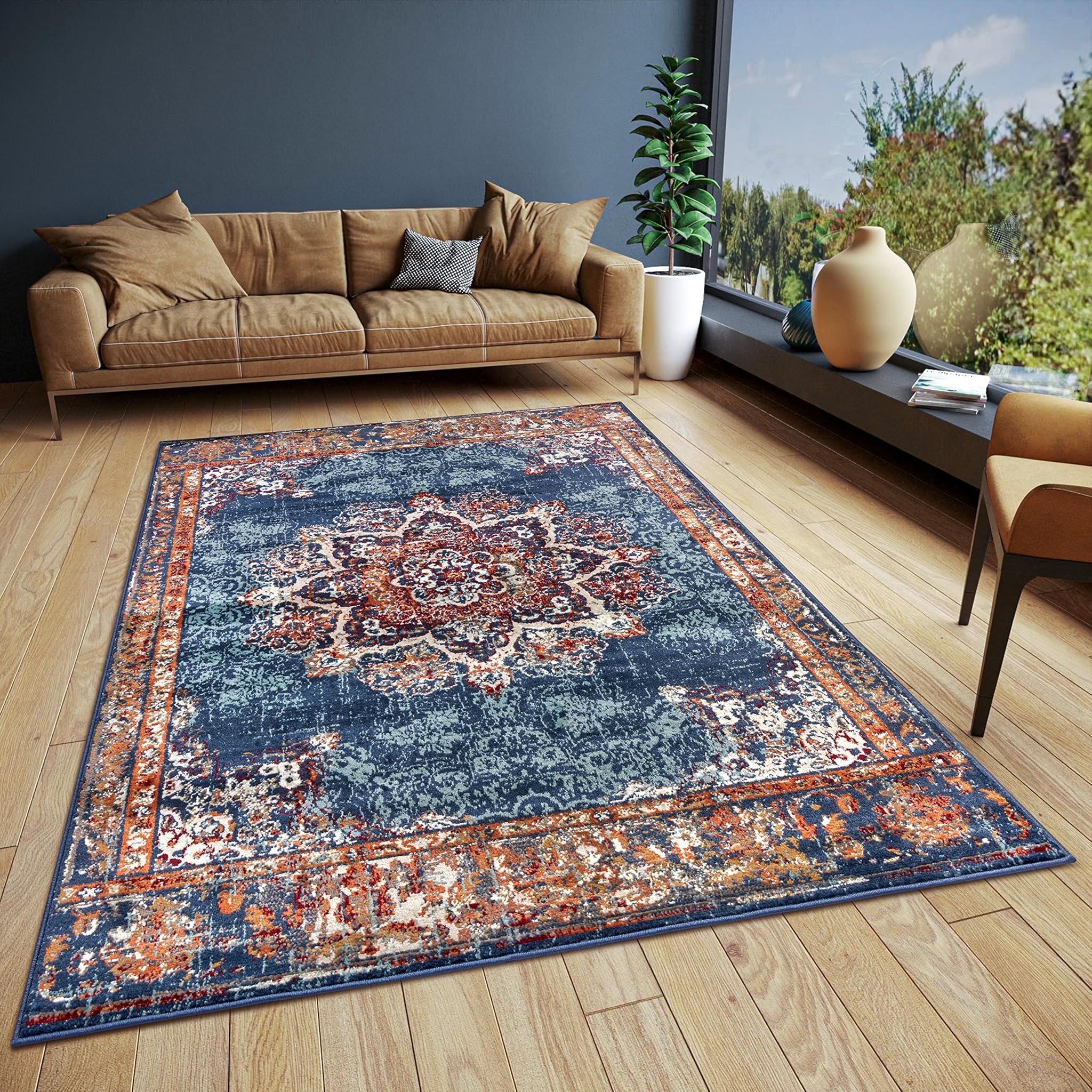 Hanse Home Maderno Tappeto Orientale Classico 140x200cm, Blu