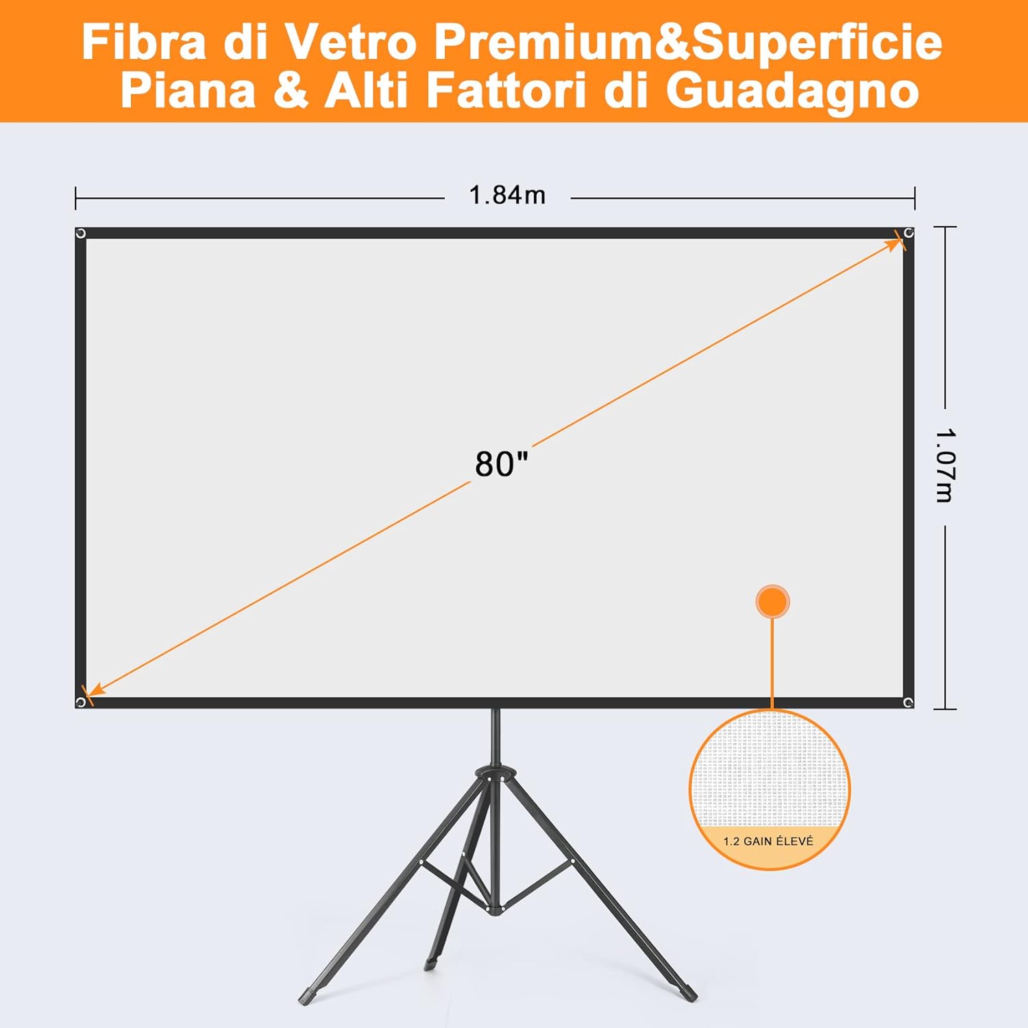 Visulapex Schermo Proiettore 80" con Supporto - immagine 2