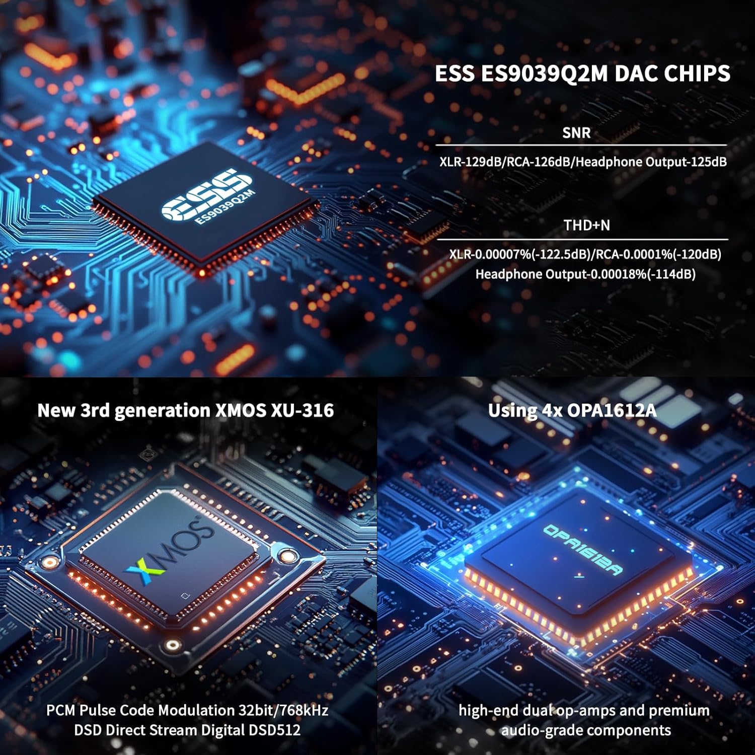 SMSL DS300 Amplificatore Cuffie DAC ES9039Q2M Bluetooth 5.1 - immagine 4