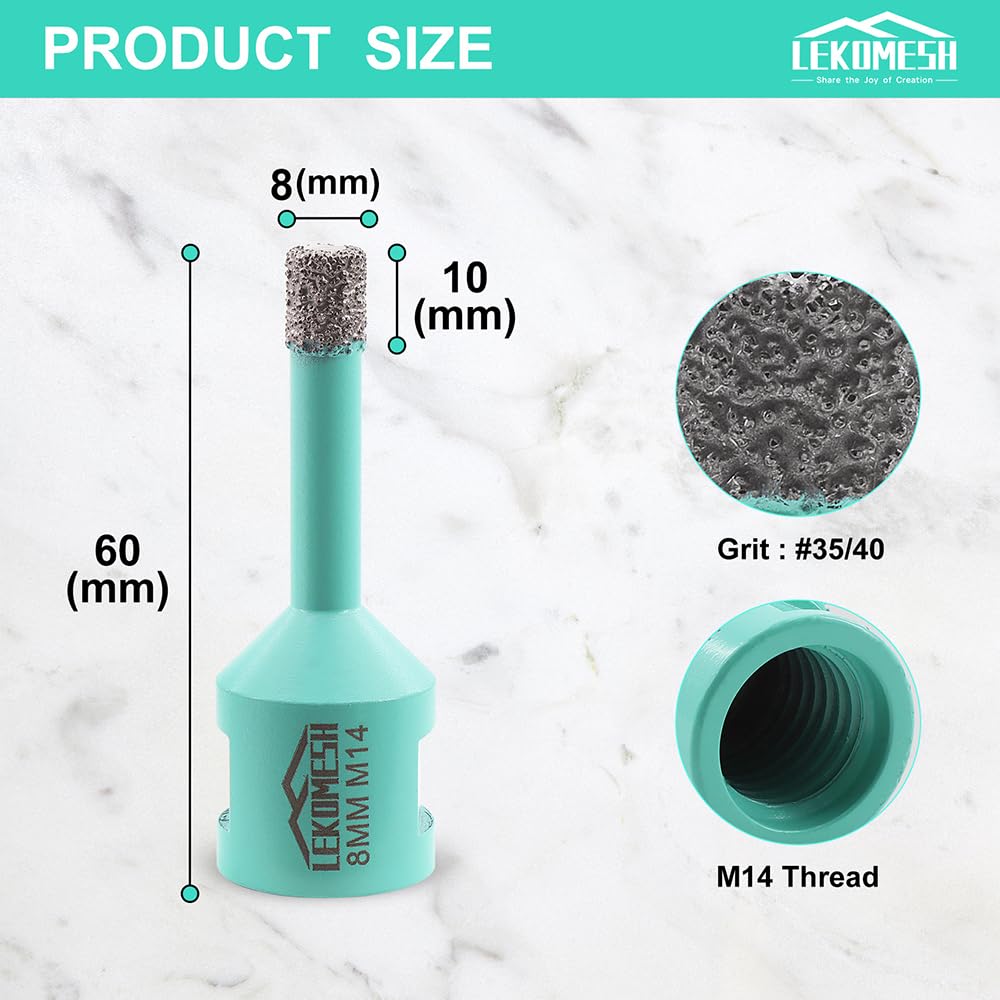 Lekomesh Punta per Trapano Diamantata M14 - 10 Pezzi - immagine 2