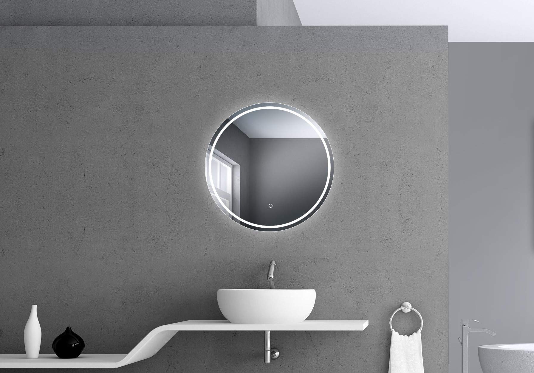 Talos Moonshine - Specchio da bagno con illuminazione, 60 cm, colore: Bianco
