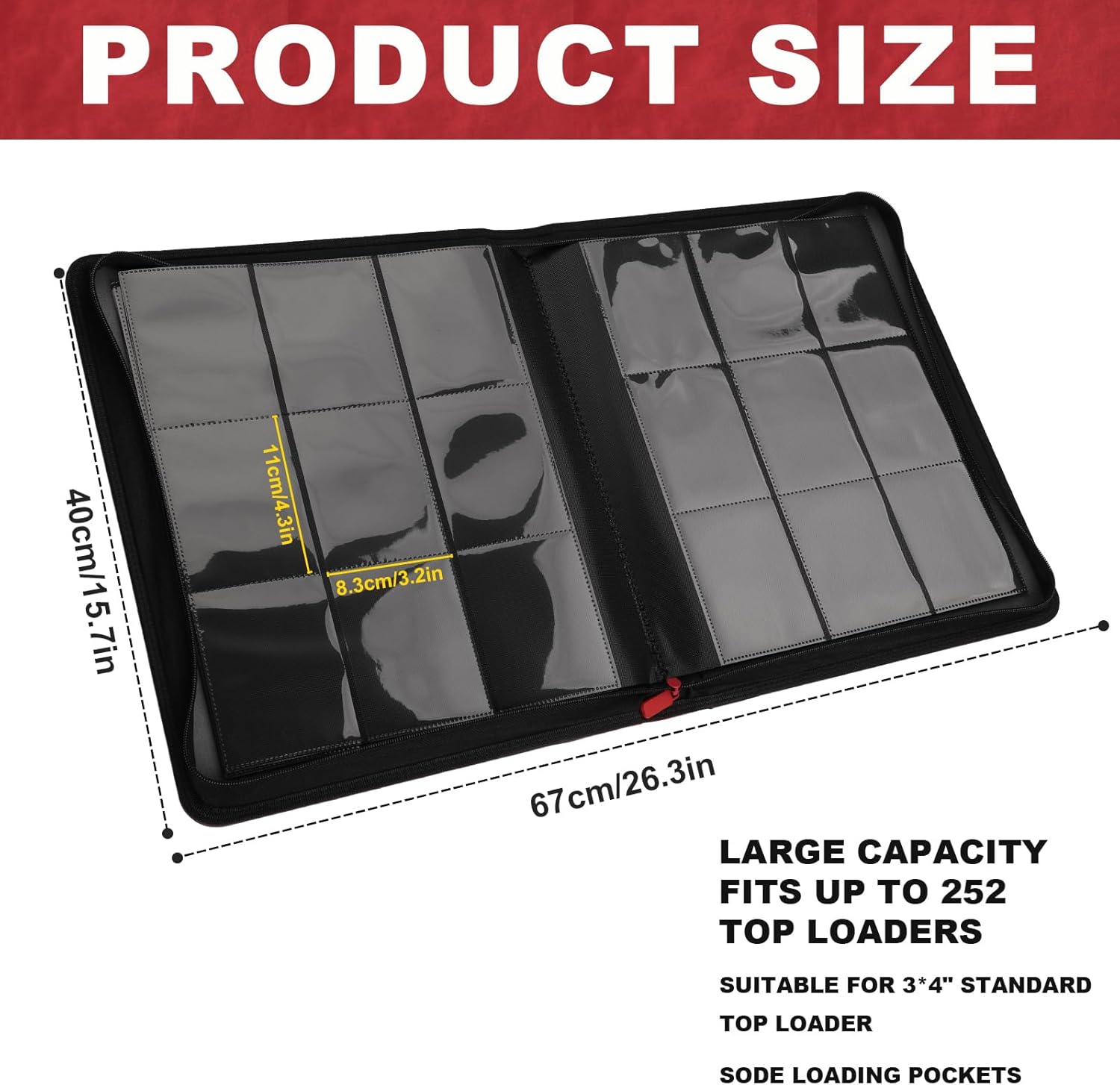 Peutier Raccoglitore per Toploader 9 Tasche, Rosso - immagine 2