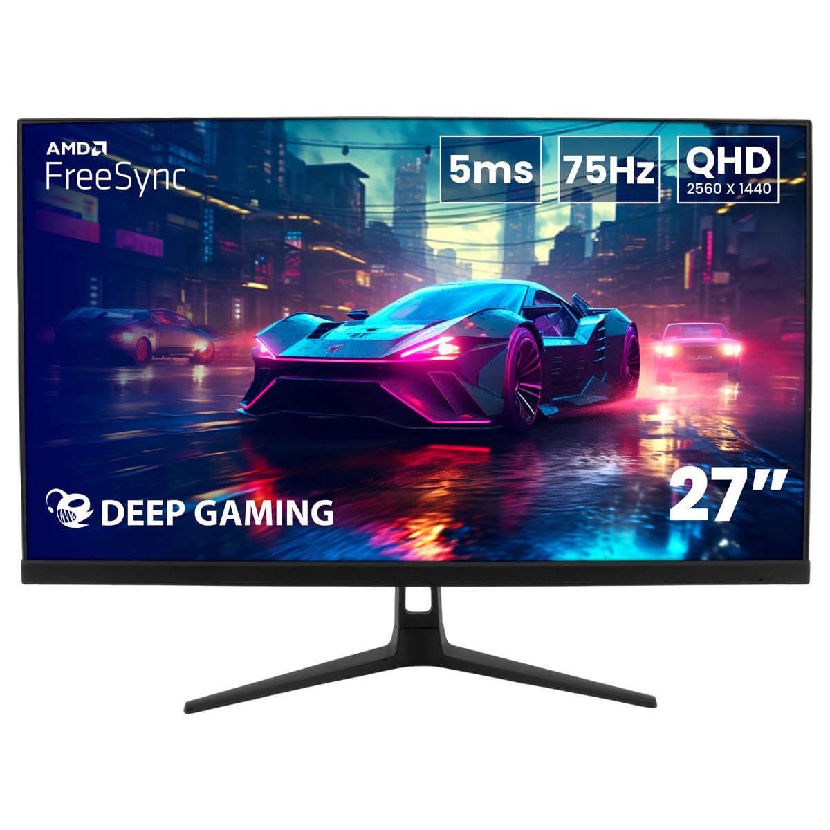 Deepgaming Monitor 27" QHD IPS 75Hz, Nero